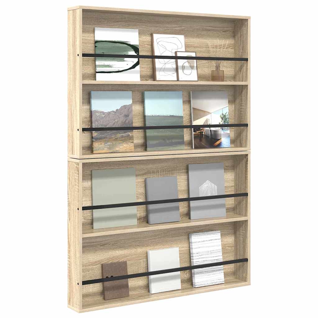 Magazinregal 2 stk. Sonoma-Eiche 100 x 12 x 70 cm Holzwerkstoff