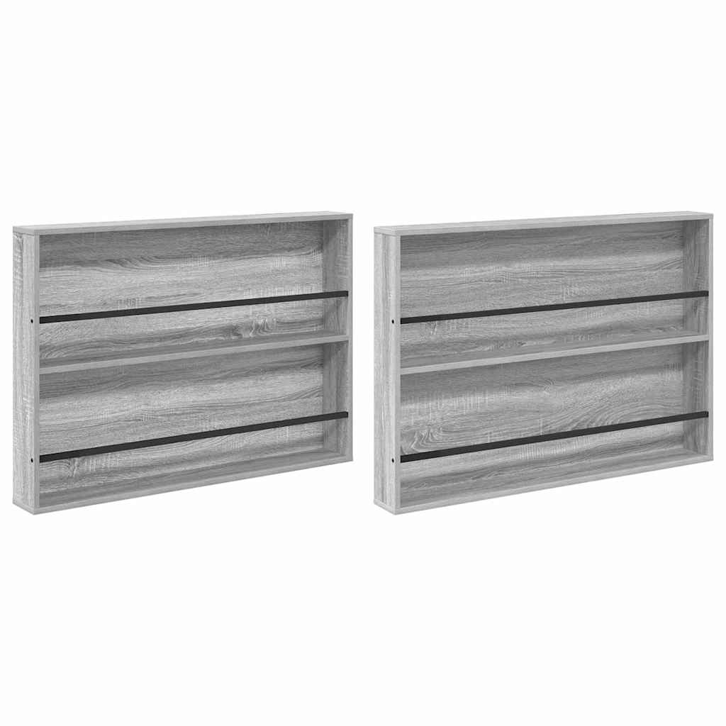 Magazinregal mit Regal 2 stk. Graues Sonoma 100 x 12 x 70 cm