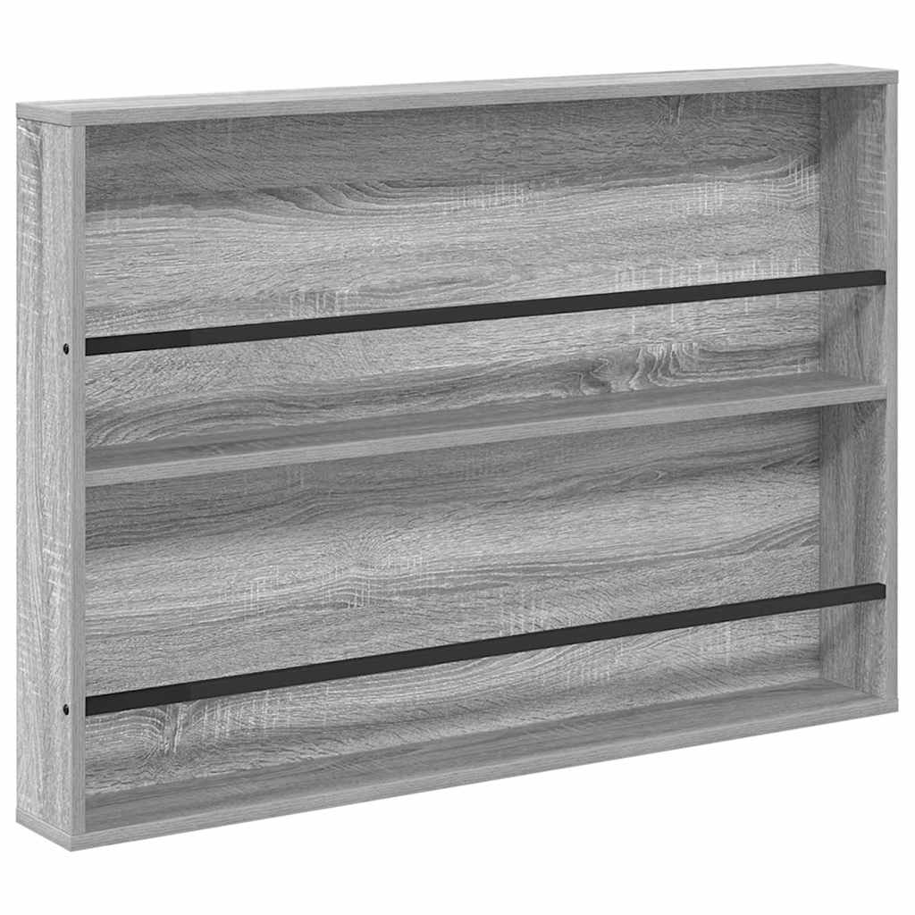 Magazinregal mit Regal 2 stk. Graues Sonoma 100 x 12 x 70 cm