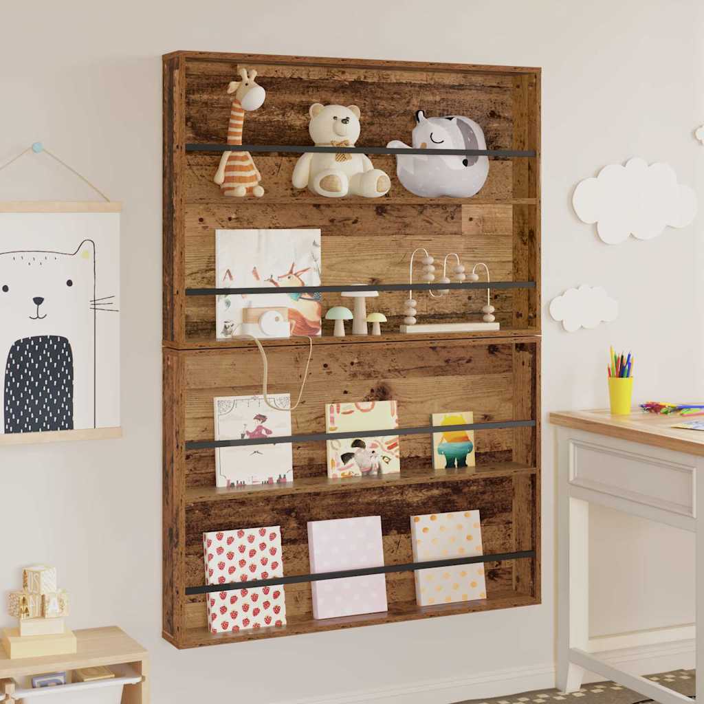 Magazinregal 2 stk. Altholz 100 x 12 x 70 cm Holzwerkstoff