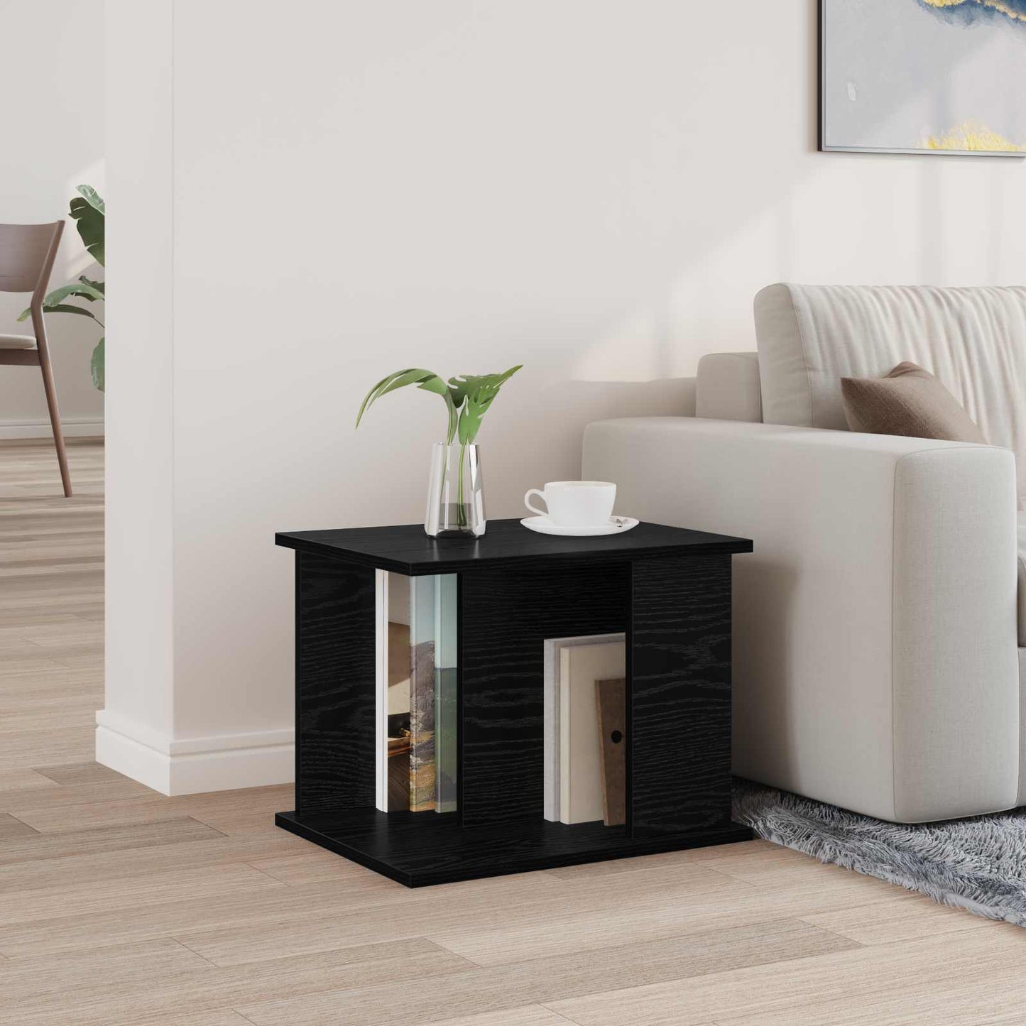 Magazinregal Schwarz Eichen-Optik 35 x 35 x 45 cm Holzwerkstoff