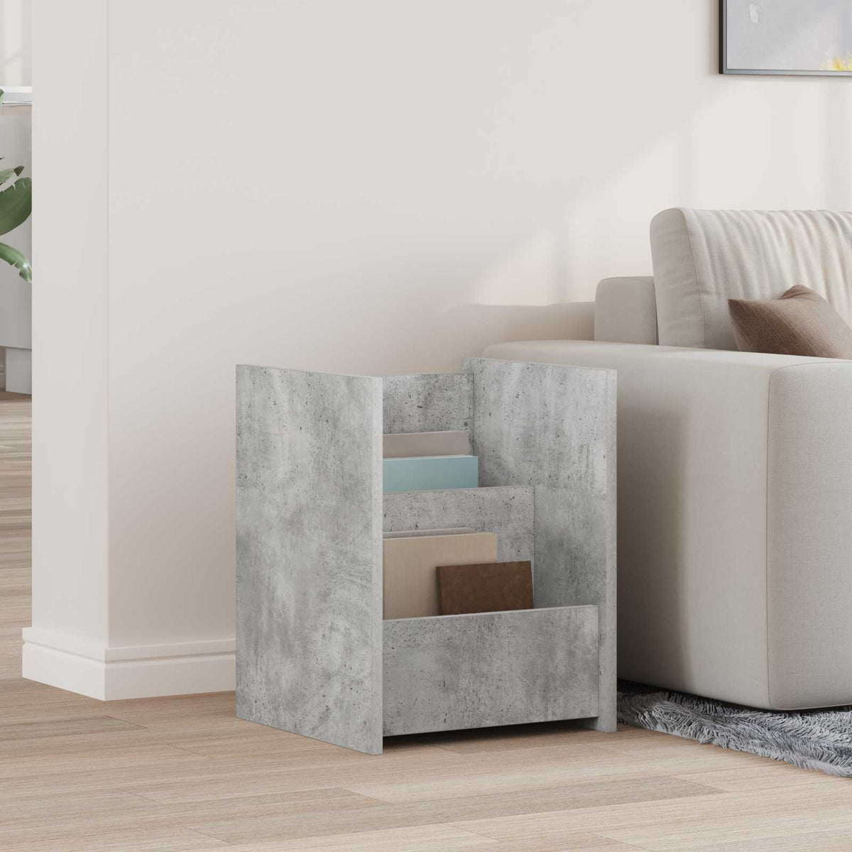 Magazinregal mit Regal Beton Grau 35 x 35 x 45 cm Holzwerkstoff