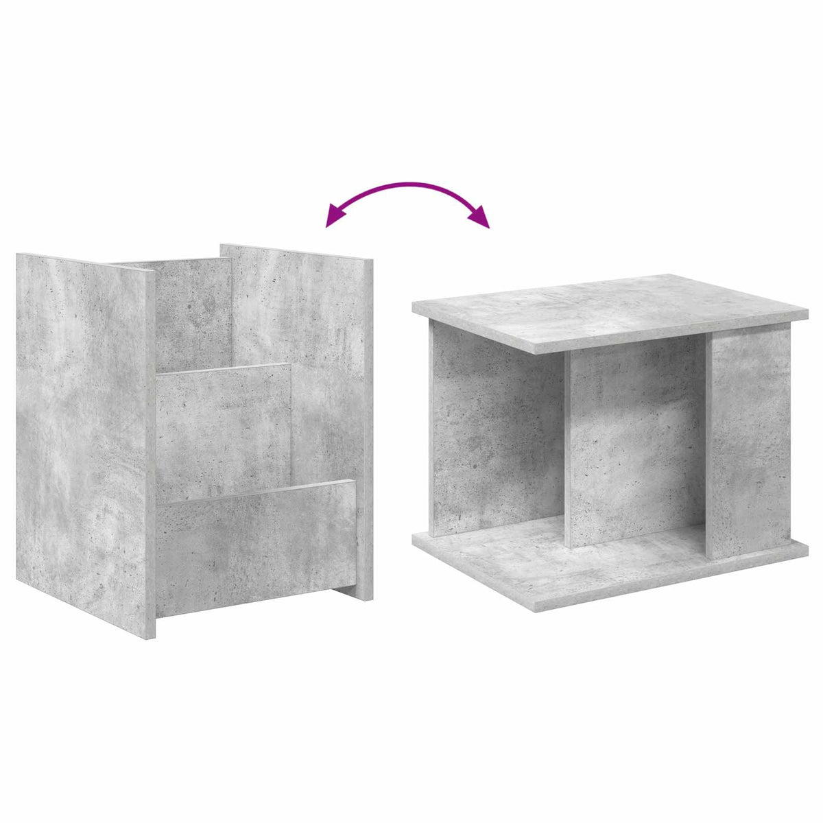 Magazinregal mit Regal Beton Grau 35 x 35 x 45 cm Holzwerkstoff