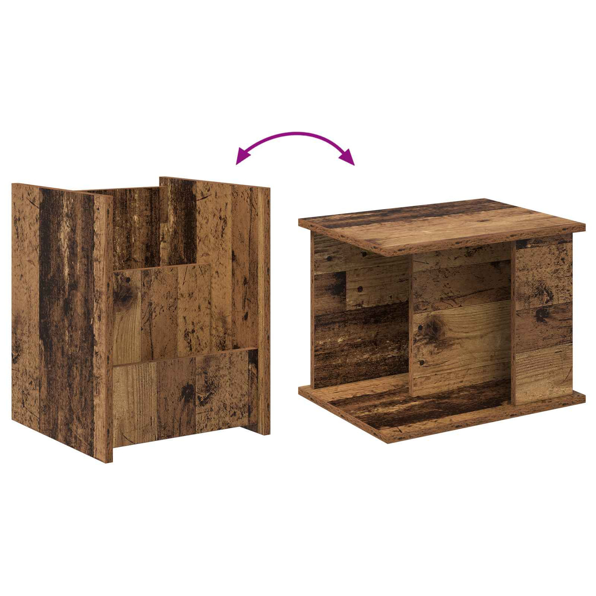 Magazinregal mit Regal Altholz 35 x 35 x 45 cm Holzwerkstoff