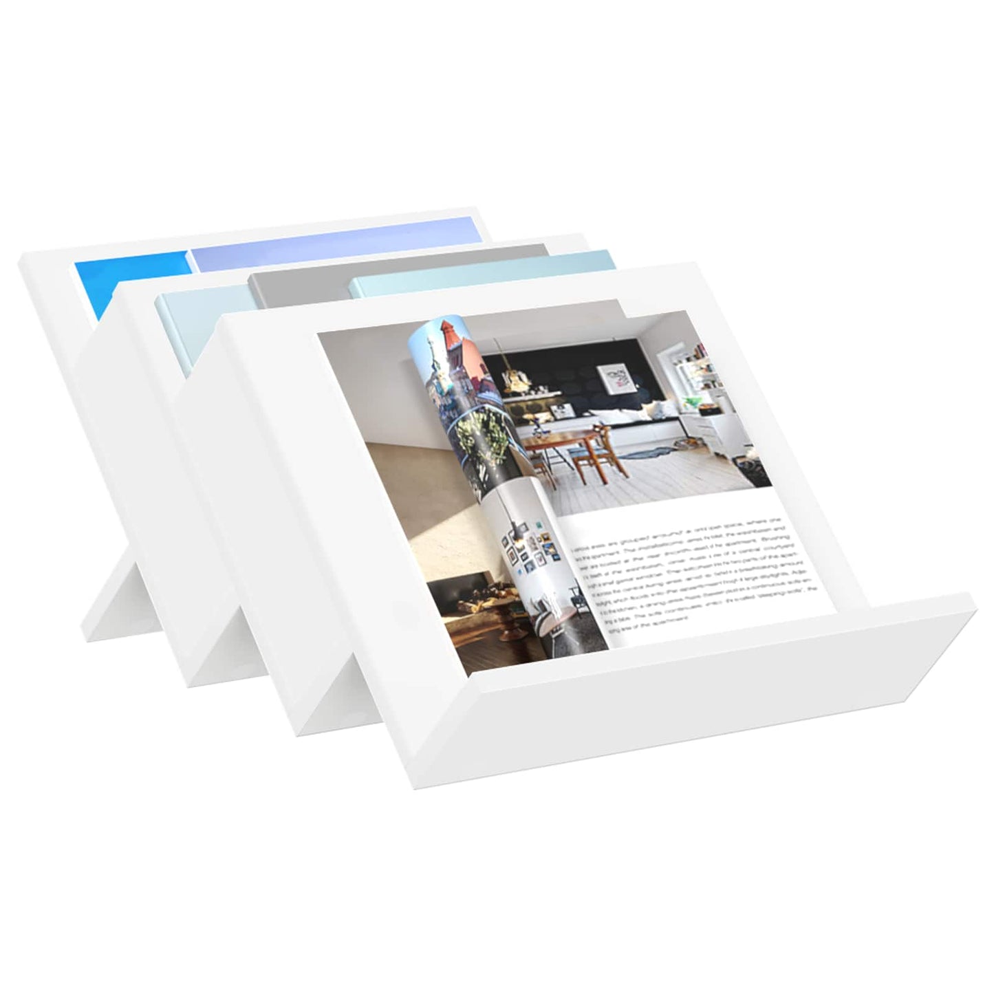 Magazinregal mit Regal Weiß 53 x 40 x 28,5 cm Holzwerkstoff