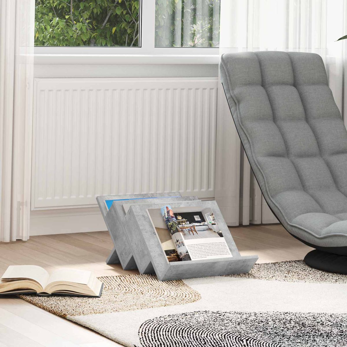 Magazinregal Beton Grau 53 x 40 x 28,5 cm Holzwerkstoff