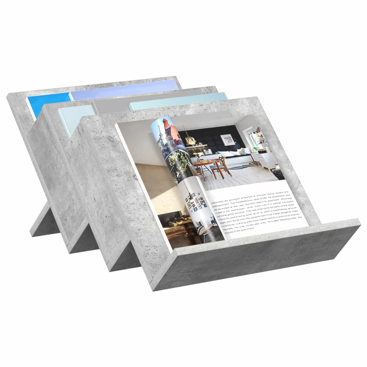 Magazinregal Beton Grau 53 x 40 x 28,5 cm Holzwerkstoff