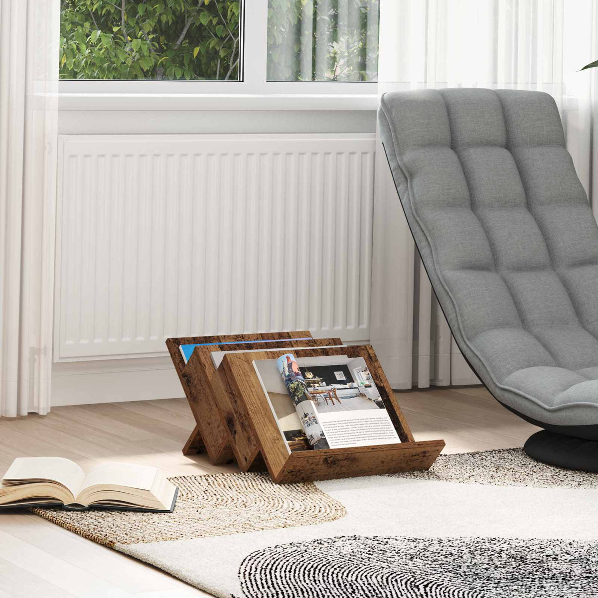 Magazinregal mit Regal Altholz 53 x 40 x 28,5 cm Holzwerkstoff