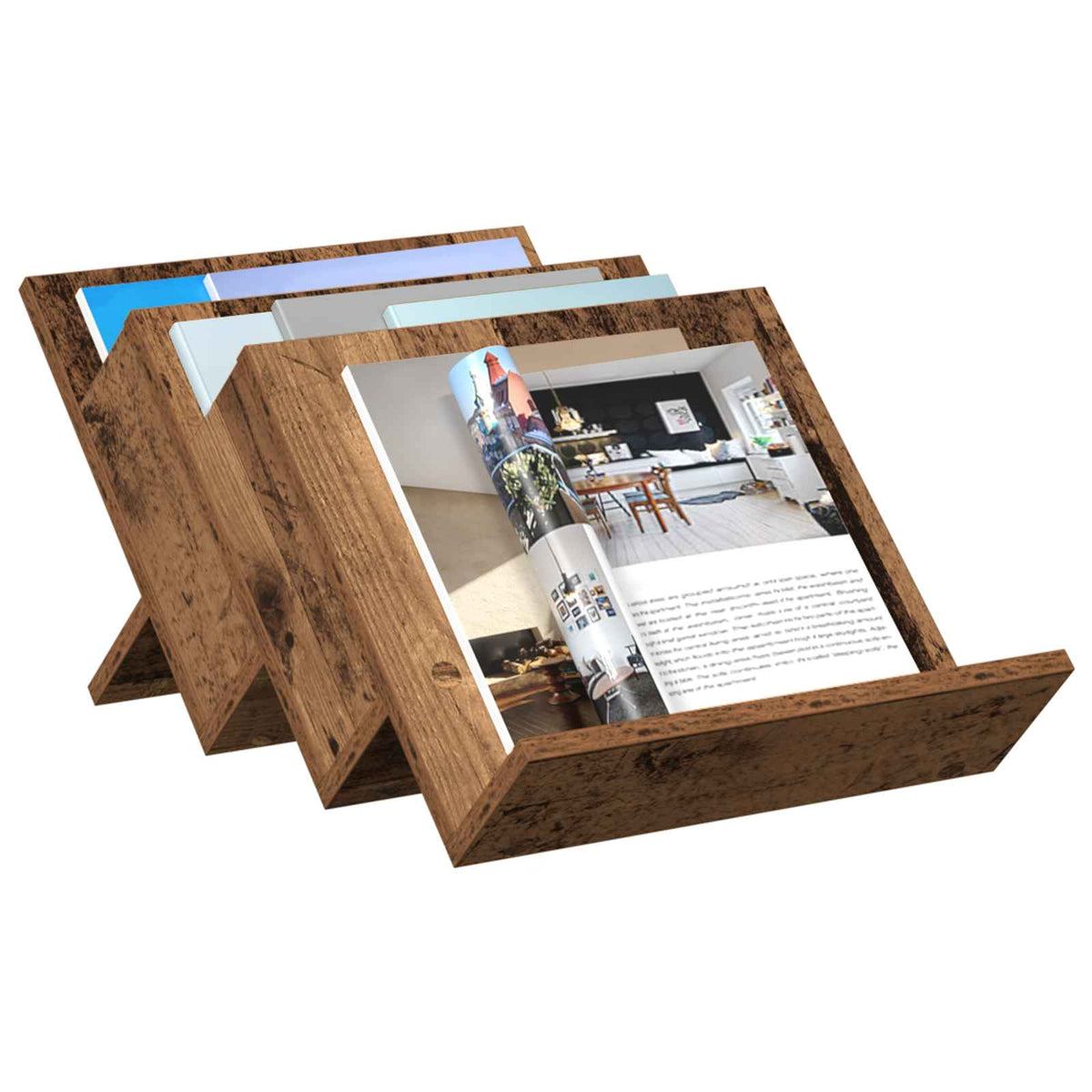 Magazinregal mit Regal Altholz 53 x 40 x 28,5 cm Holzwerkstoff