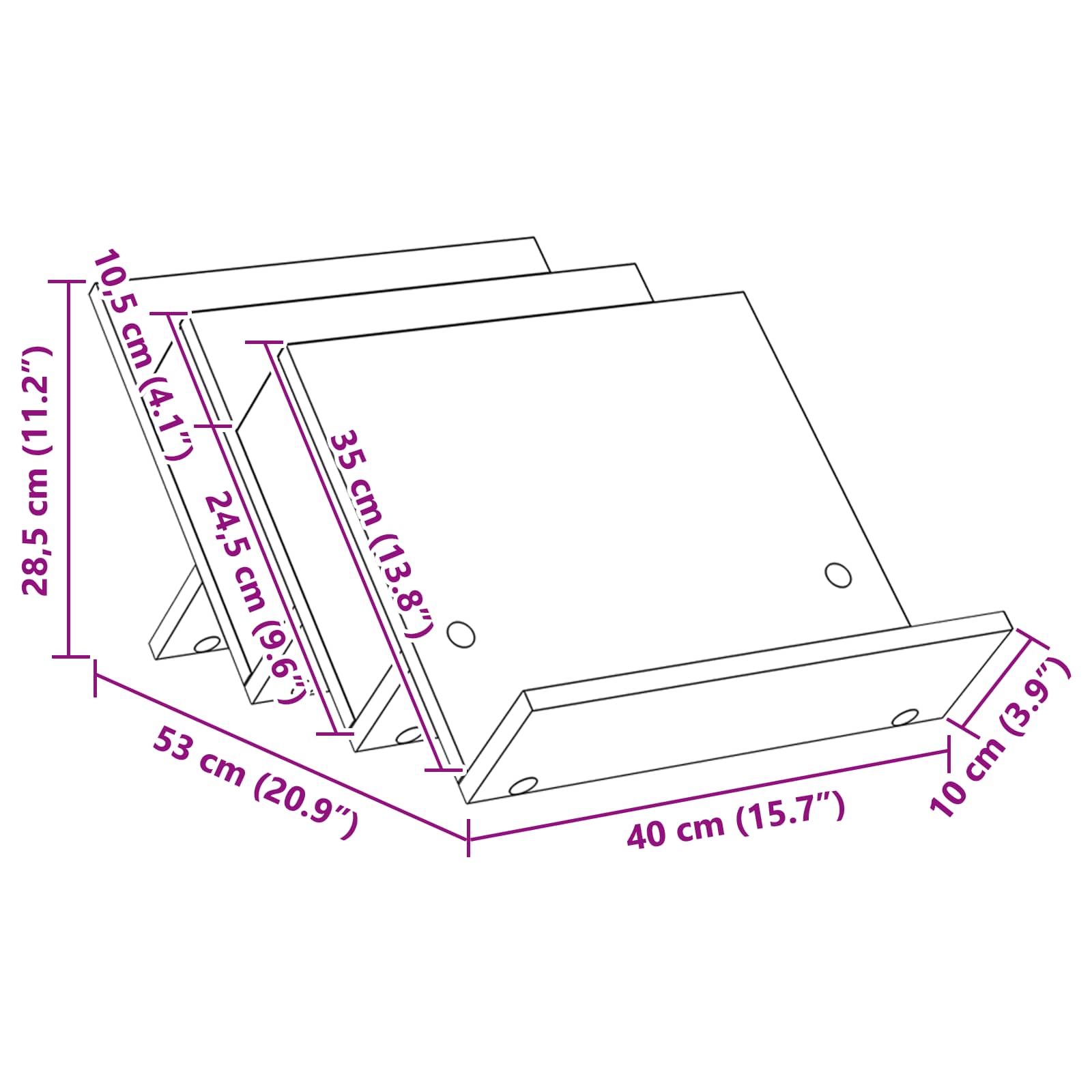 Magazinregal Artisan-Eiche 53 x 40 x 28,5 cm Holzwerkstoff
