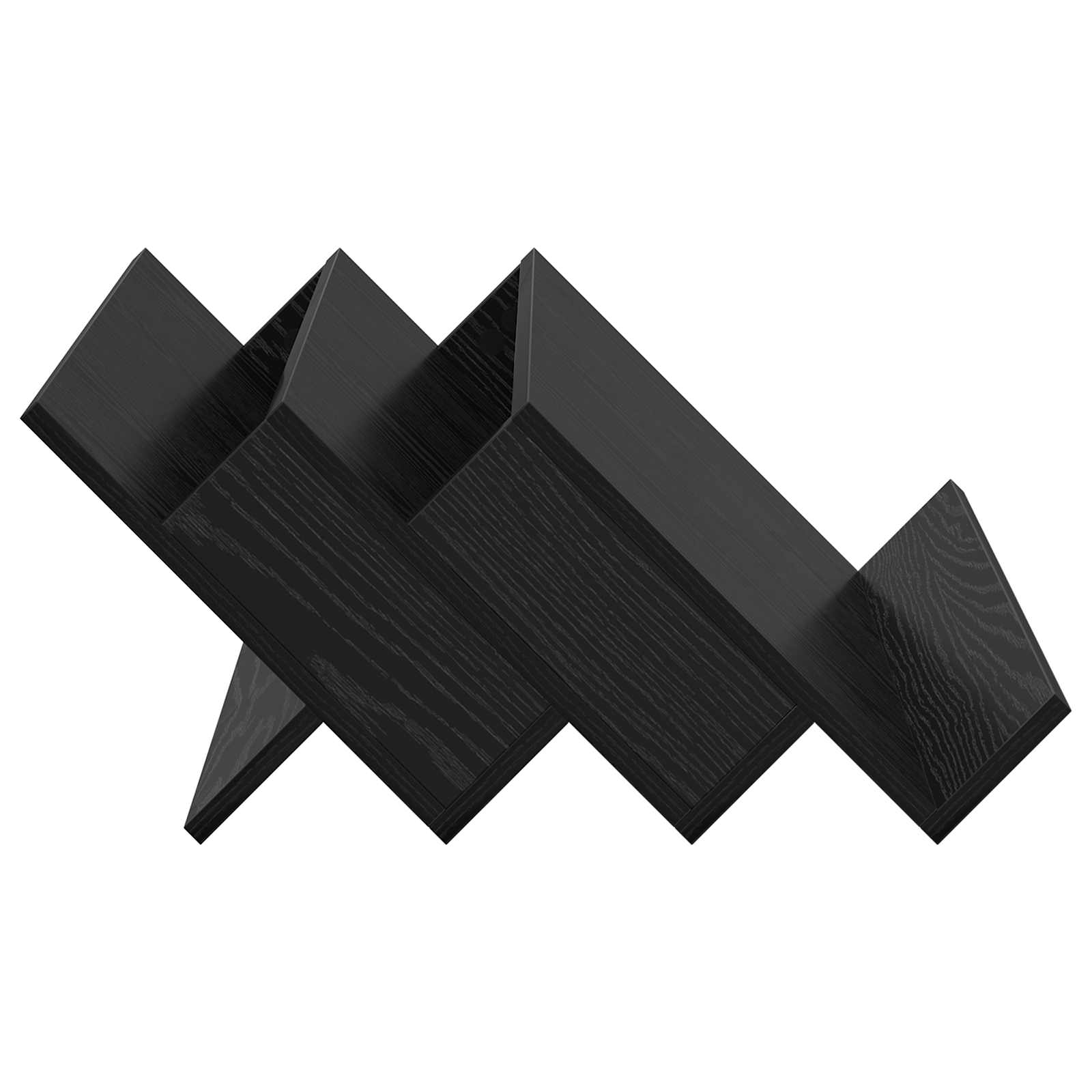 Magazinregal mit Regal Schwarz Eichen-Optik 65 x 53 x 28,5 cm
