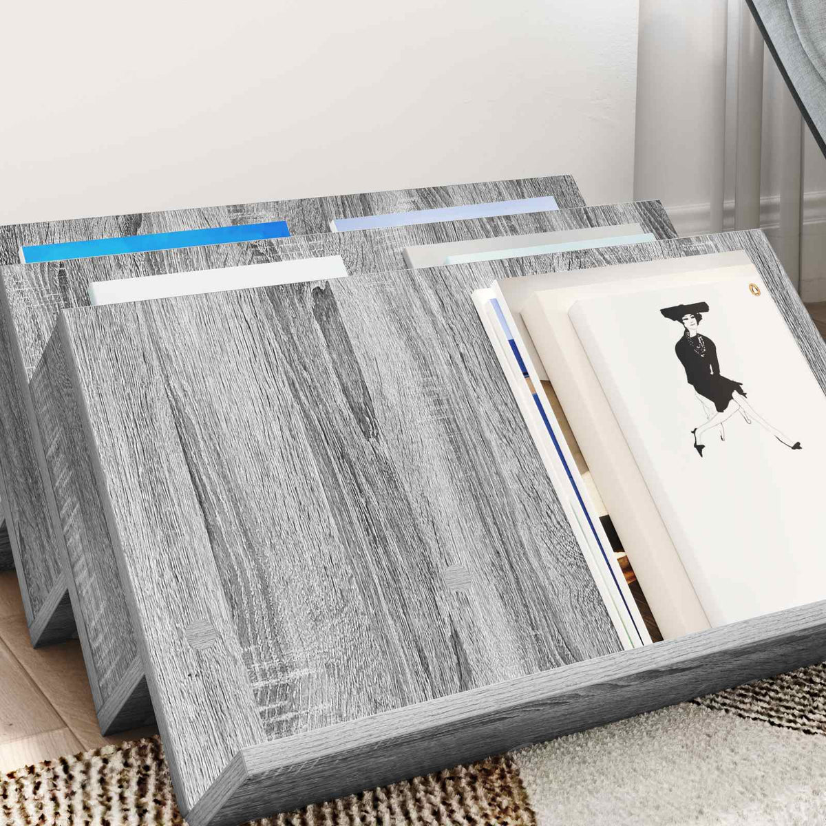 Magazinregal Sonoma-Grau 65 x 53 x 28,5 cm Holzwerkstoff