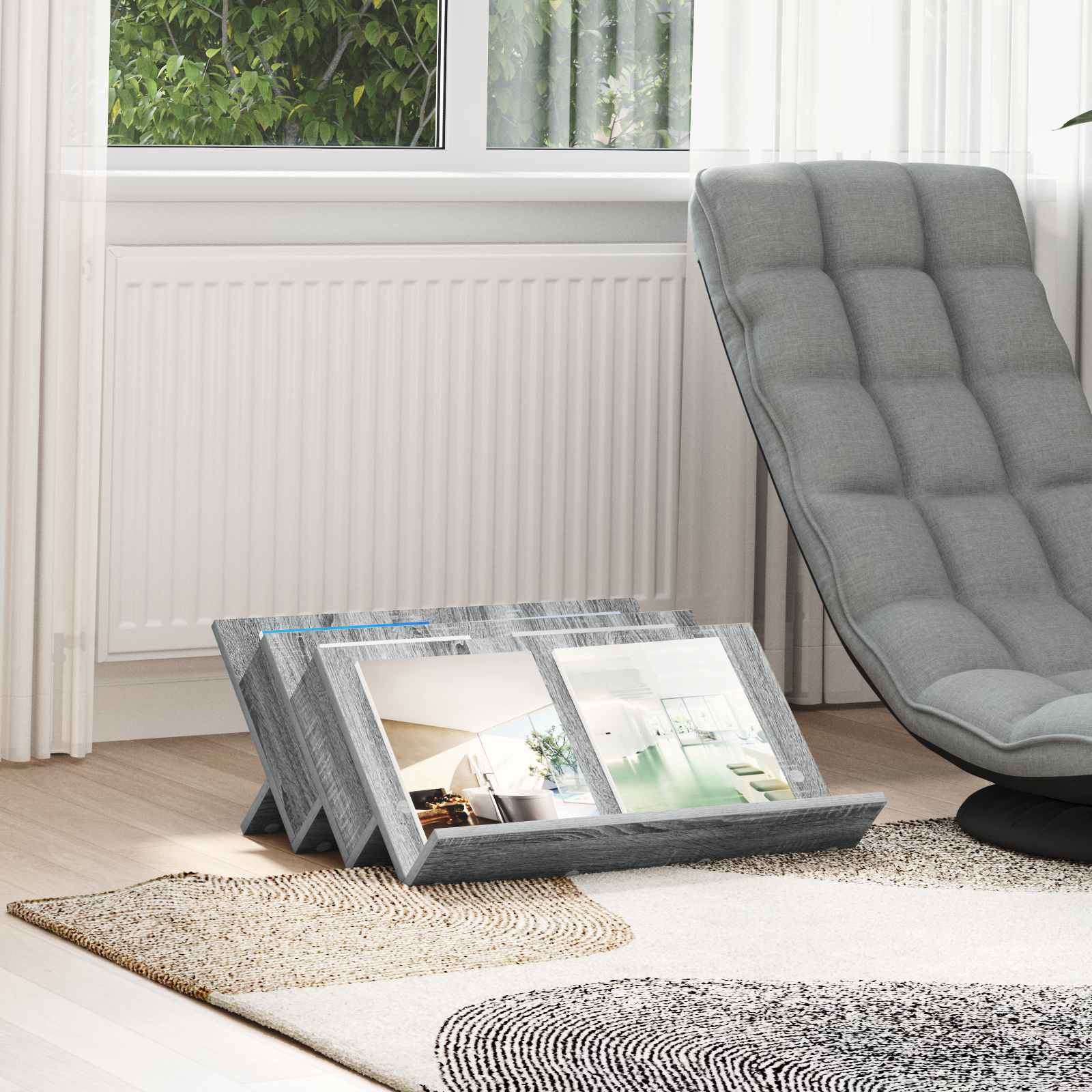 Magazinregal Sonoma-Grau 65 x 53 x 28,5 cm Holzwerkstoff