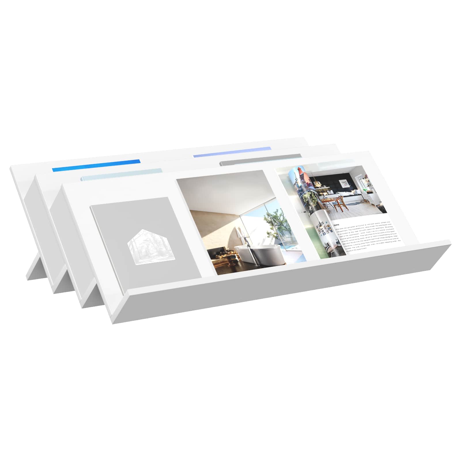 Magazinregal mit Regal Weiß 90 x 53 x 28,5 cm Holzwerkstoff