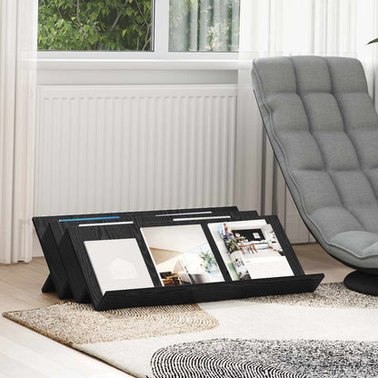 Magazinregal mit Regal Schwarz Eichen-Optik 90 x 53 x 28,5 cm