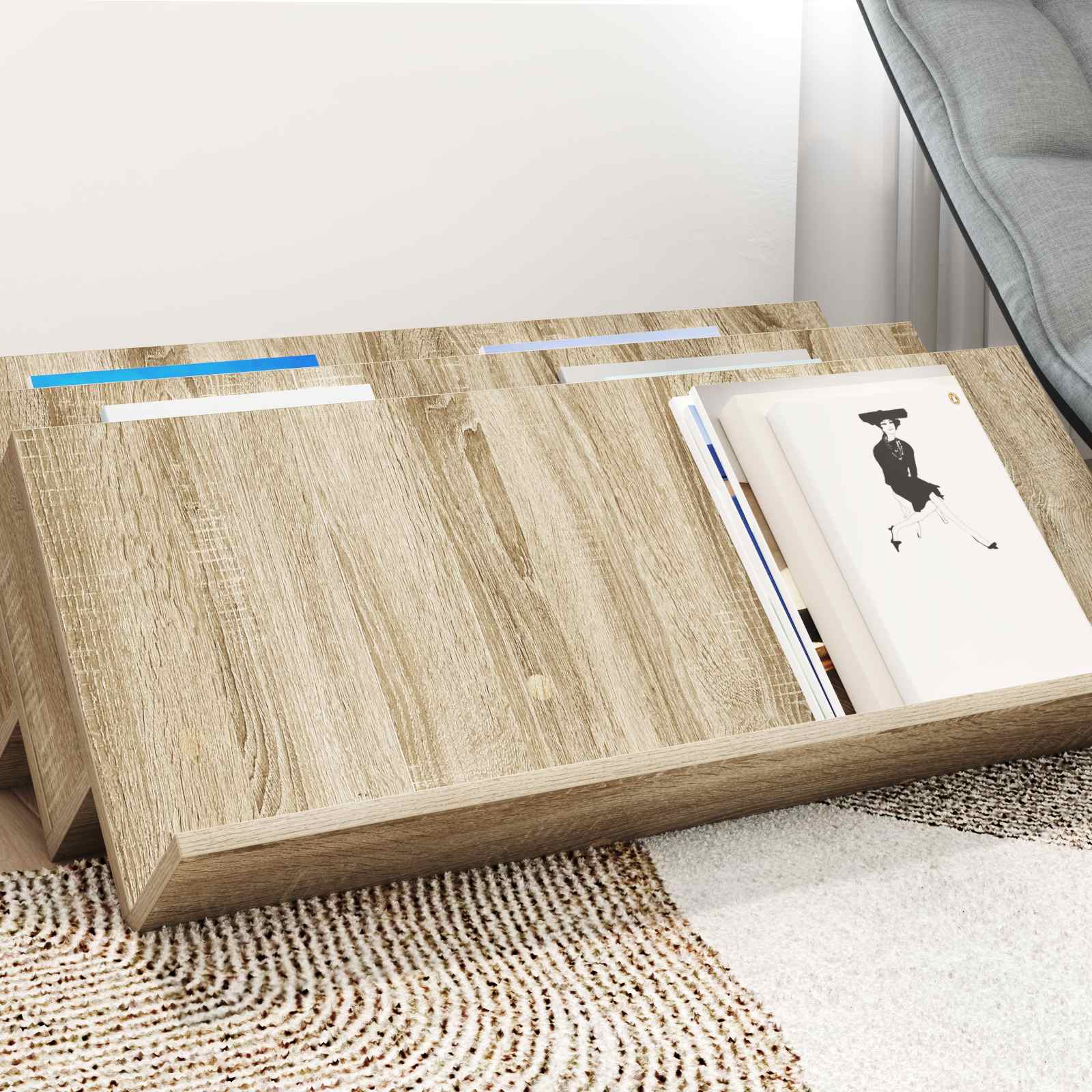 Magazinregal Sonoma-Eiche 90 x 53 x 28,5 cm Holzwerkstoff