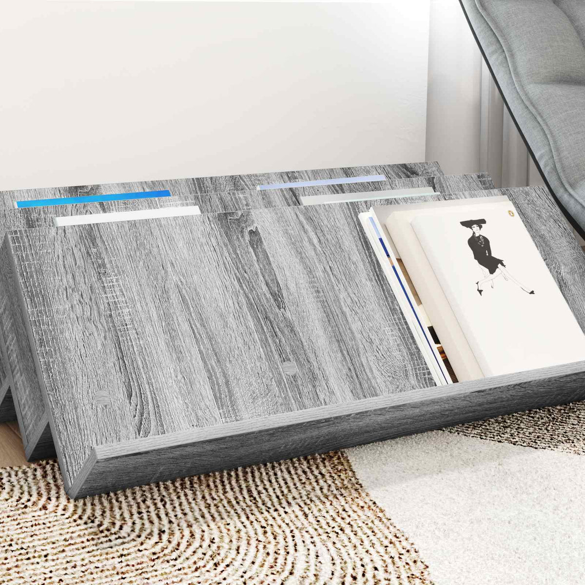 Magazinregal Sonoma-Grau 90 x 53 x 28,5 cm Holzwerkstoff