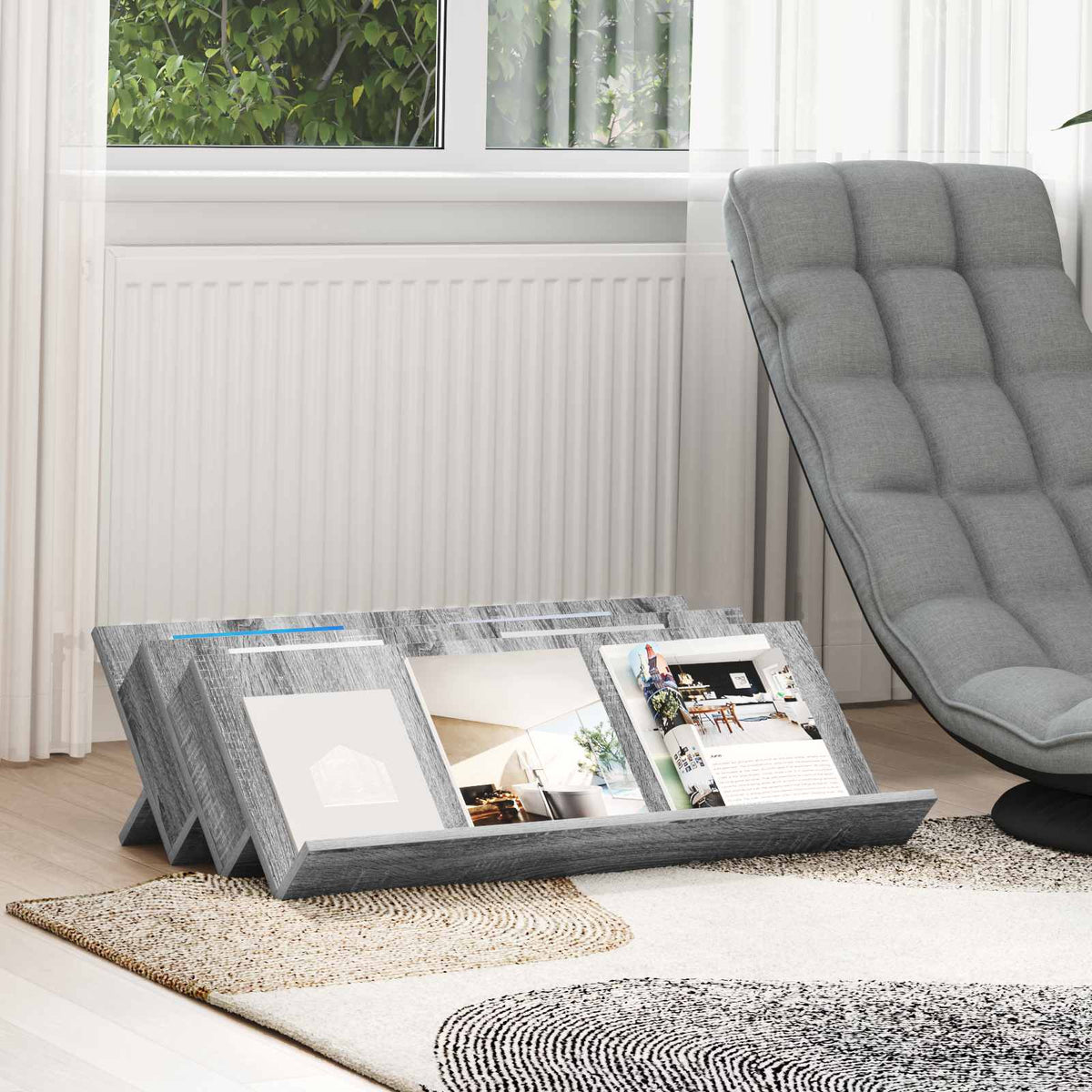 Magazinregal Sonoma-Grau 90 x 53 x 28,5 cm Holzwerkstoff