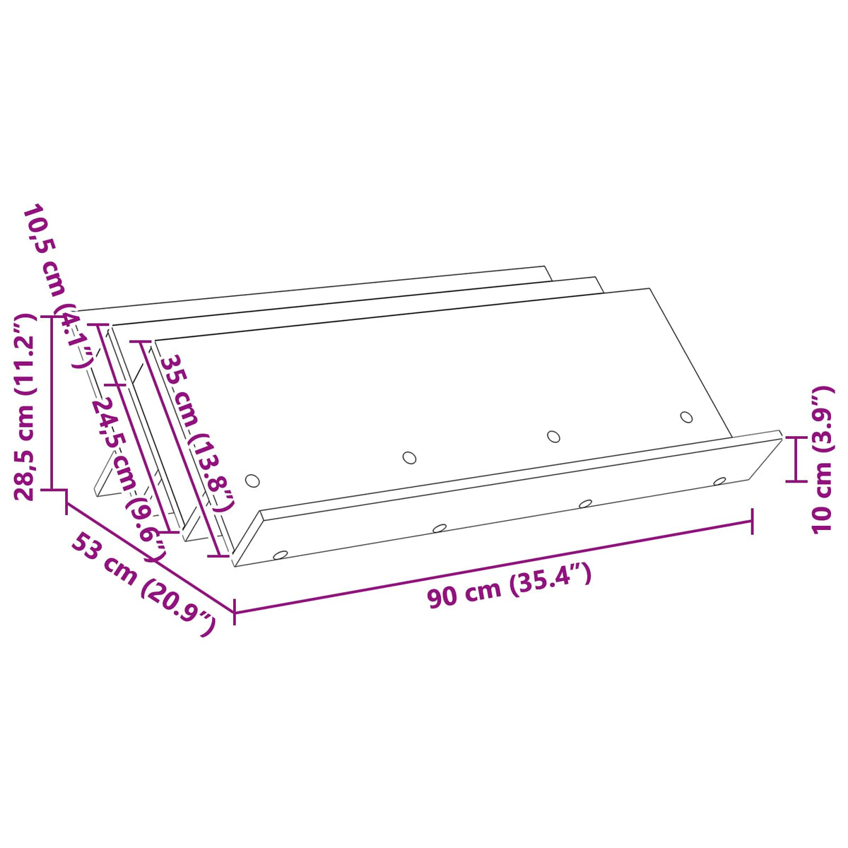 Magazinregal Sonoma-Grau 90 x 53 x 28,5 cm Holzwerkstoff