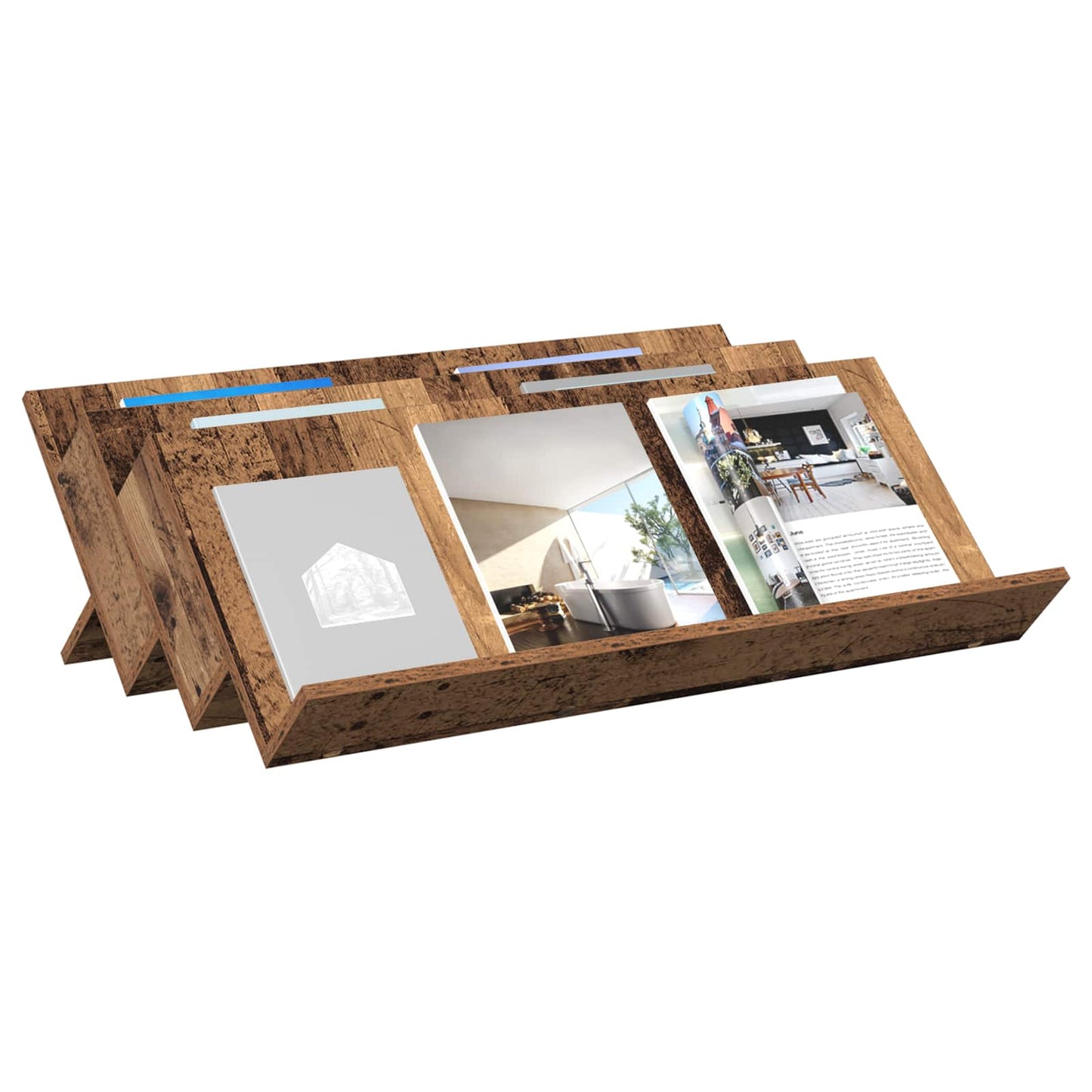 Magazinregal mit Regal Altholz 90 x 53 x 28,5 cm Holzwerkstoff