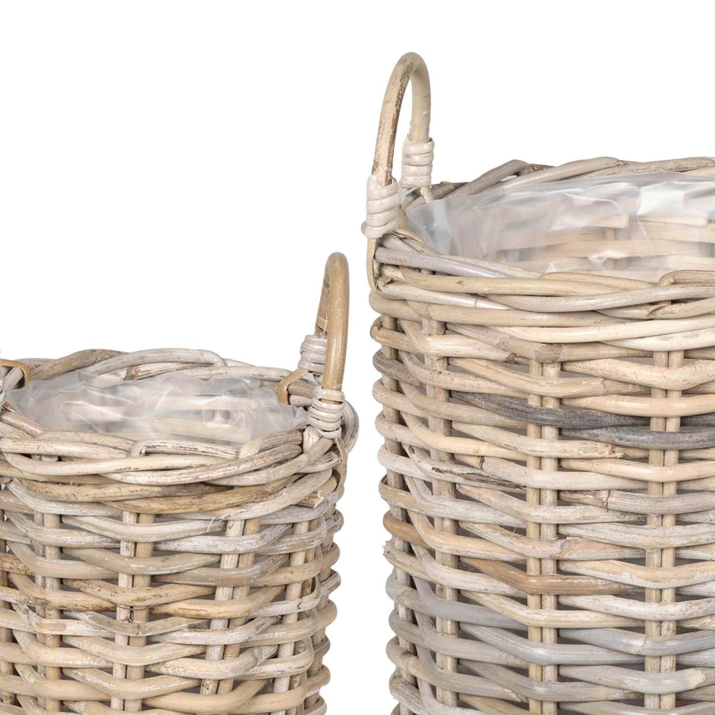 Blumentopfkorb GENDT 2 stk. Natürliches Grau Kubu Rattan