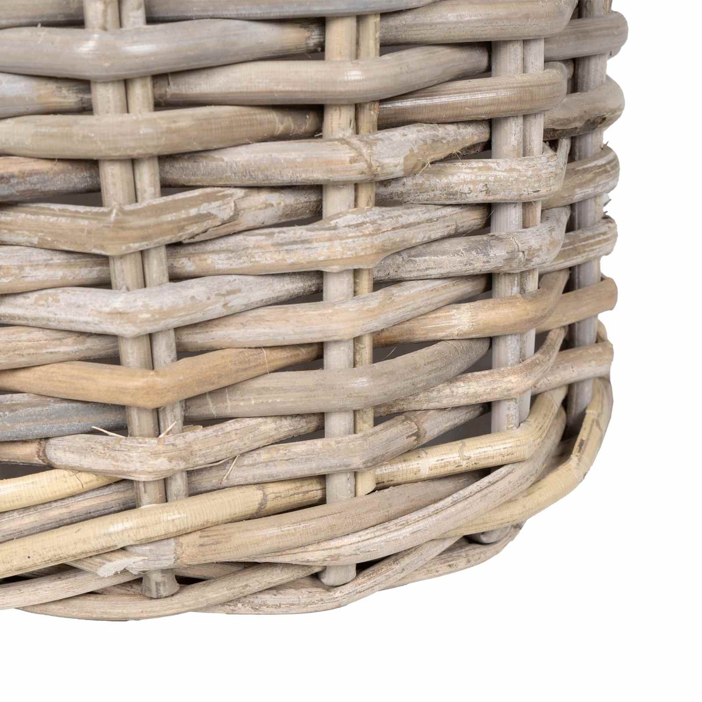 Blumentopfkorb mit Speicher 2 Stk. Natürliches Grau Kubu Rattan
