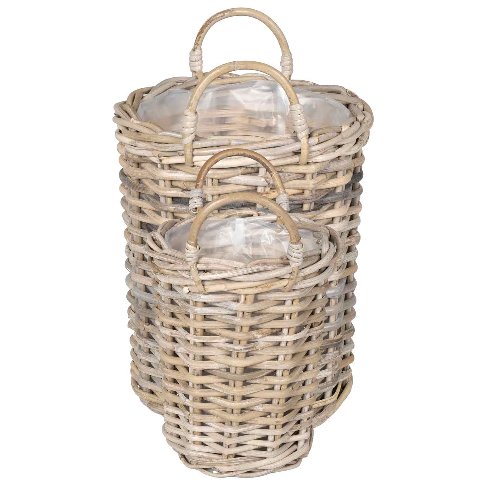 Blumentopfkorb GENDT 2 stk. Natürliches Grau Kubu Rattan