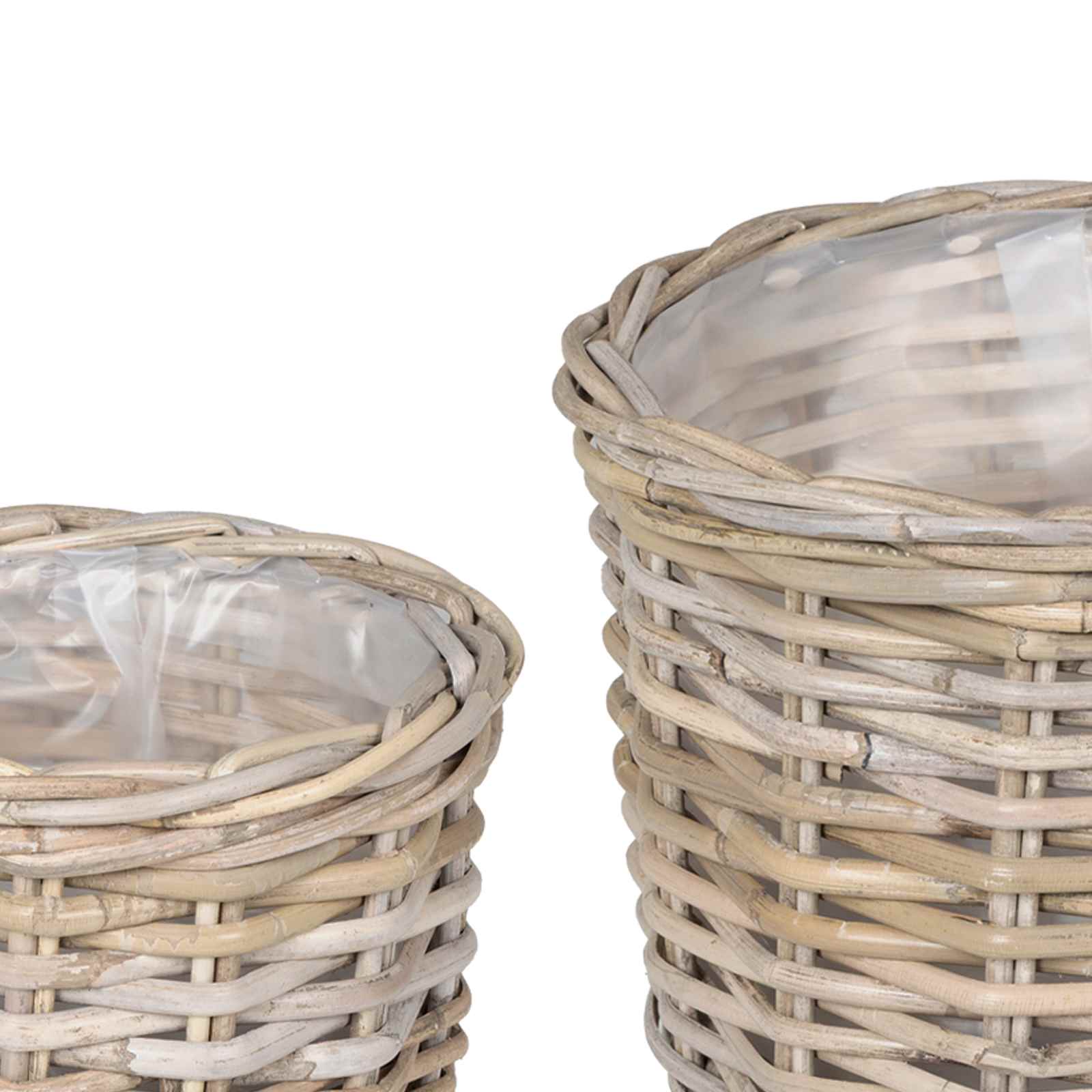 Blumentopf Korb 2 Stk. Natürliches Grau Kubu Rattan