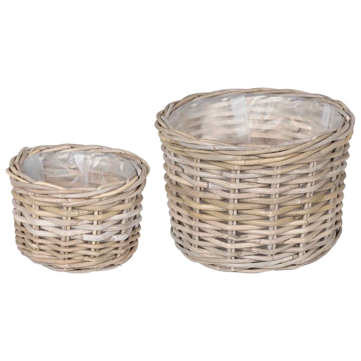 Blumentopf Korb 2 Stk. Natürliches Grau Kubu Rattan