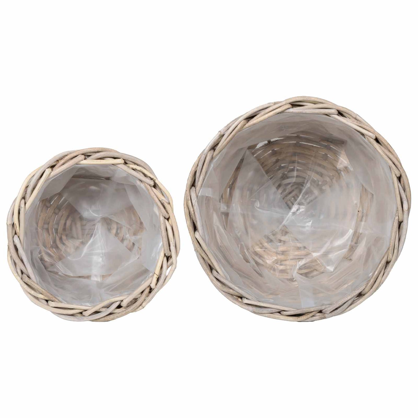 Blumentopf Korb 2 Stk. Natürliches Grau Kubu Rattan