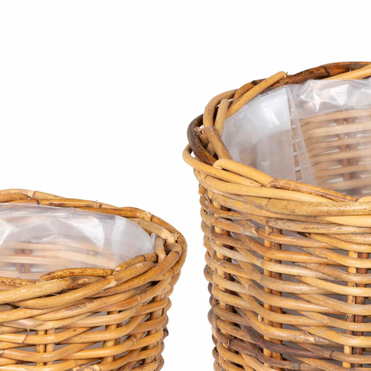 Blumentopf Korb mit Speicher 2 Stk. Naturbraun Kubu Rattan