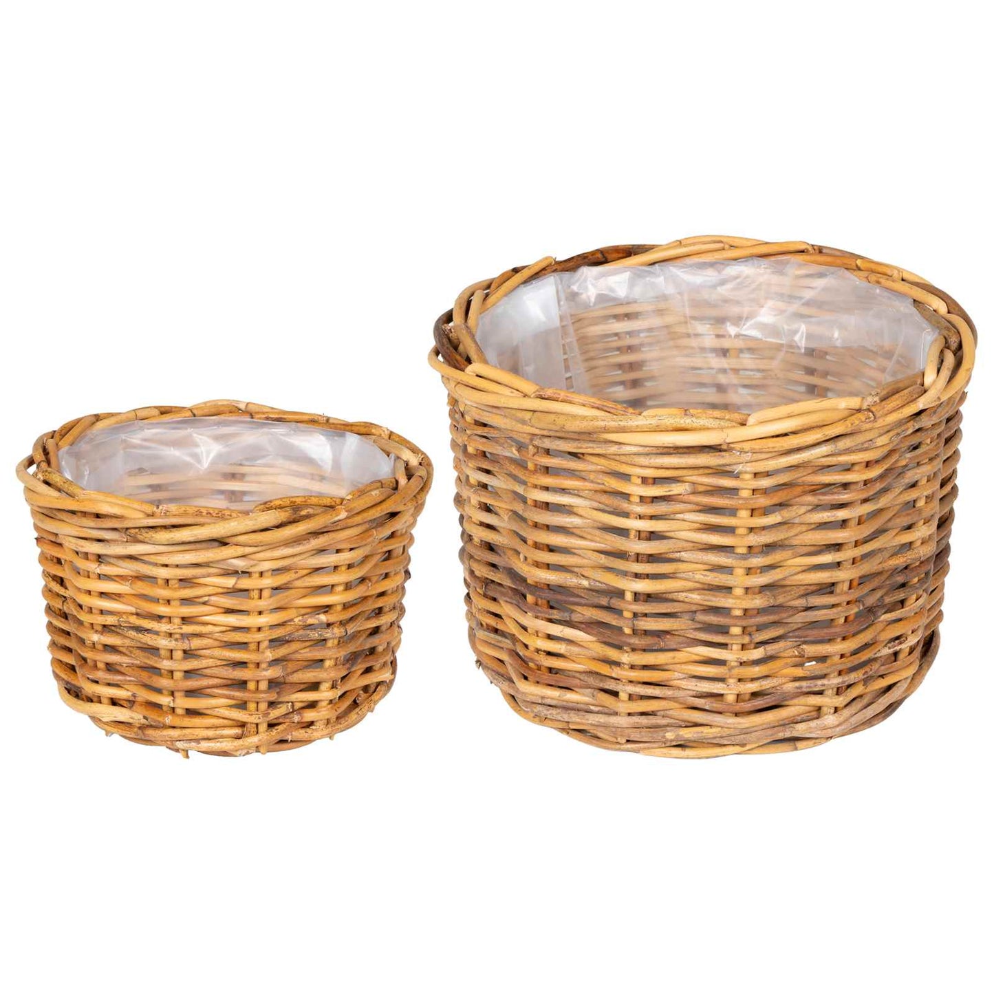 Blumentopf Korb mit Speicher 2 Stk. Naturbraun Kubu Rattan