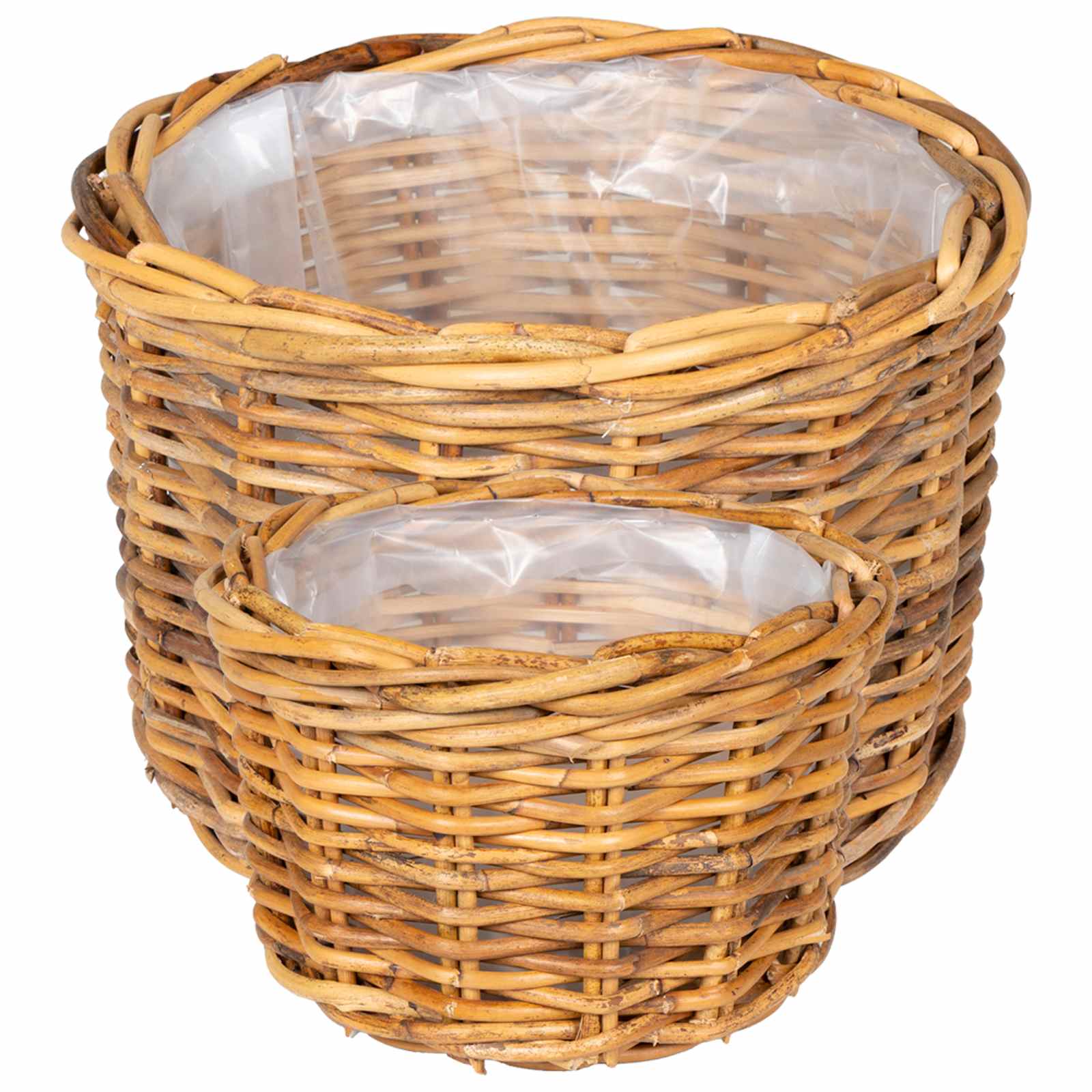 Blumentopf Korb GENDT 2 stk. Naturbraun Kubu Rattan