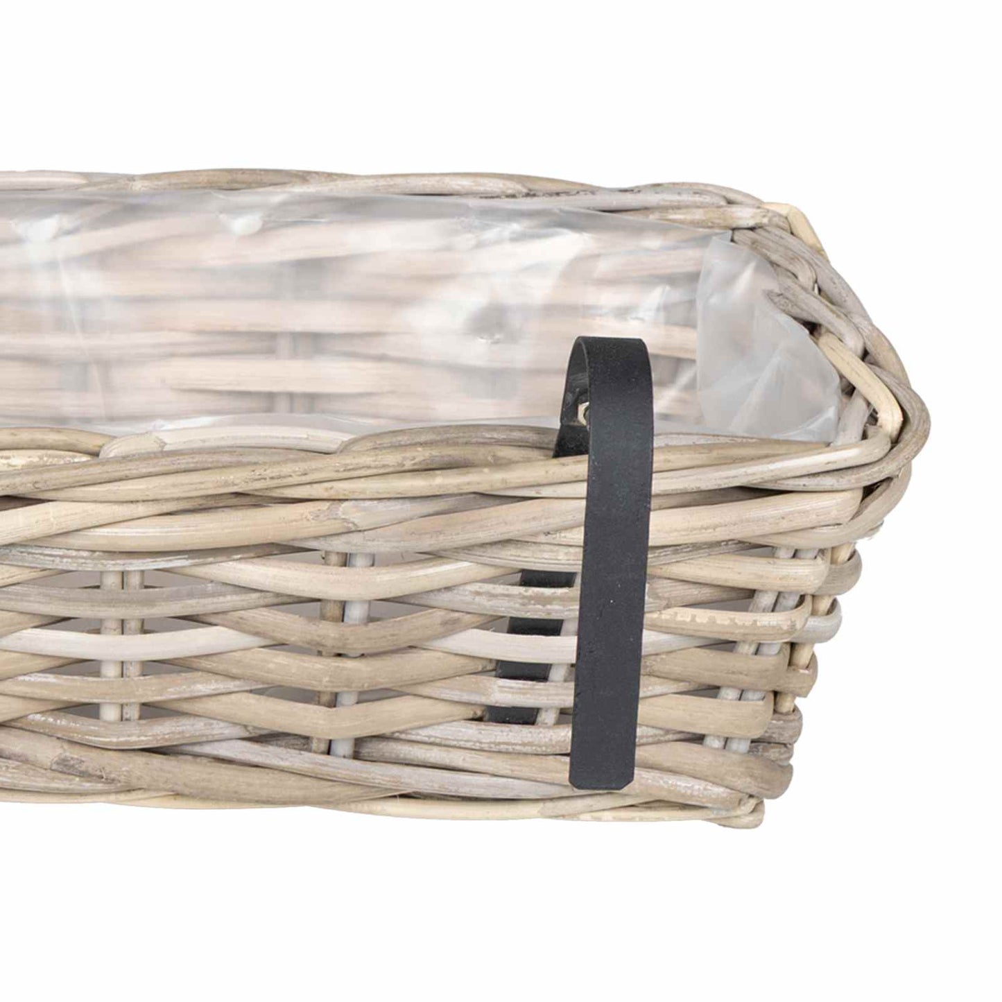 Hängender Blumentopf Korb 2 Stk. Natürliches Grau Kubu Rattan