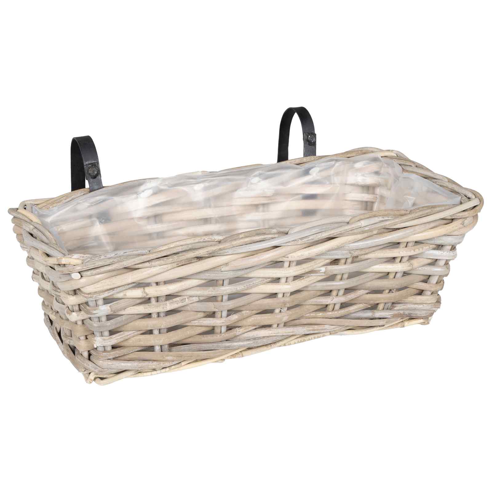 Hängender Blumentopf Korb 2 Stk. Natürliches Grau Kubu Rattan