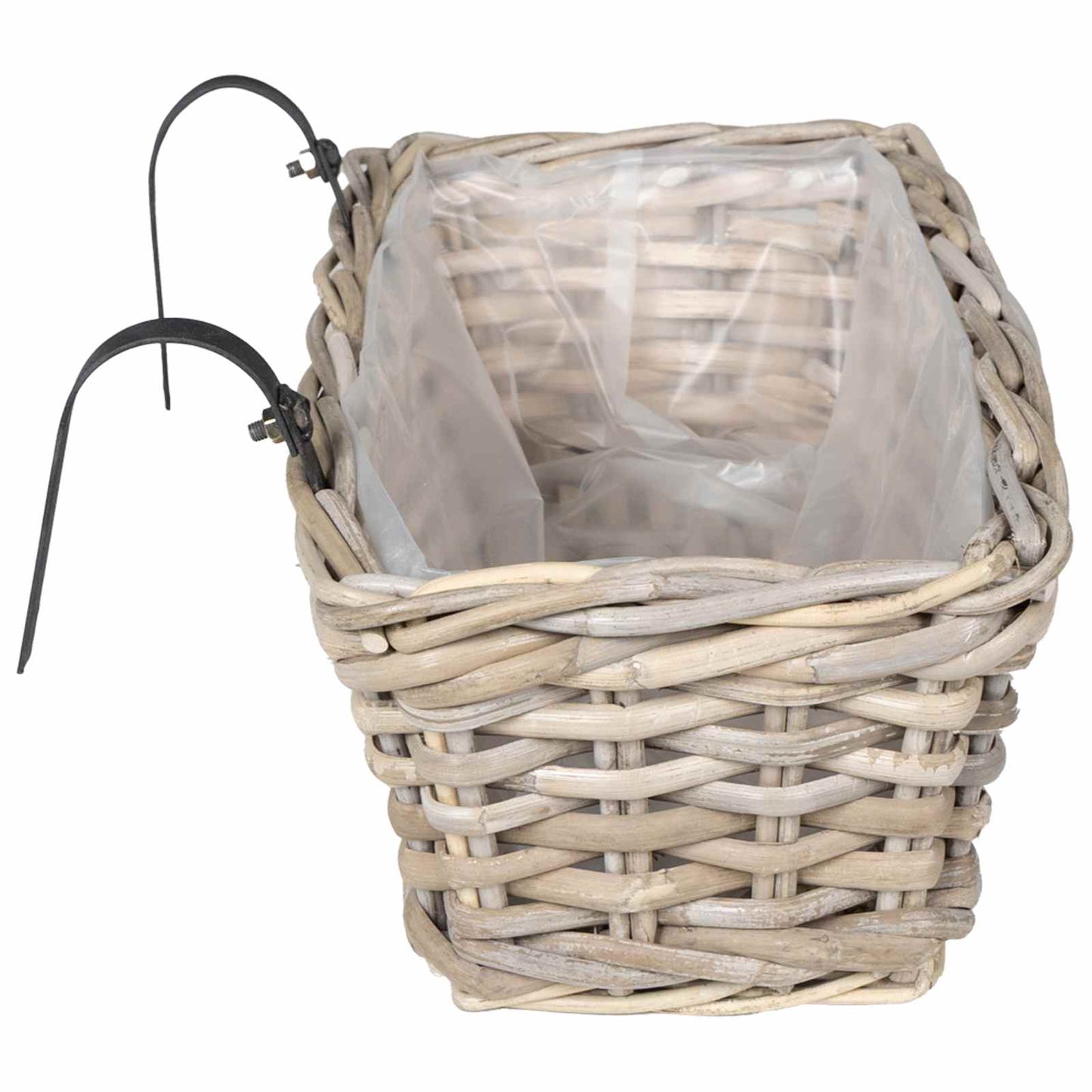 Hängender Blumentopf Korb 2 Stk. Natürliches Grau Kubu Rattan