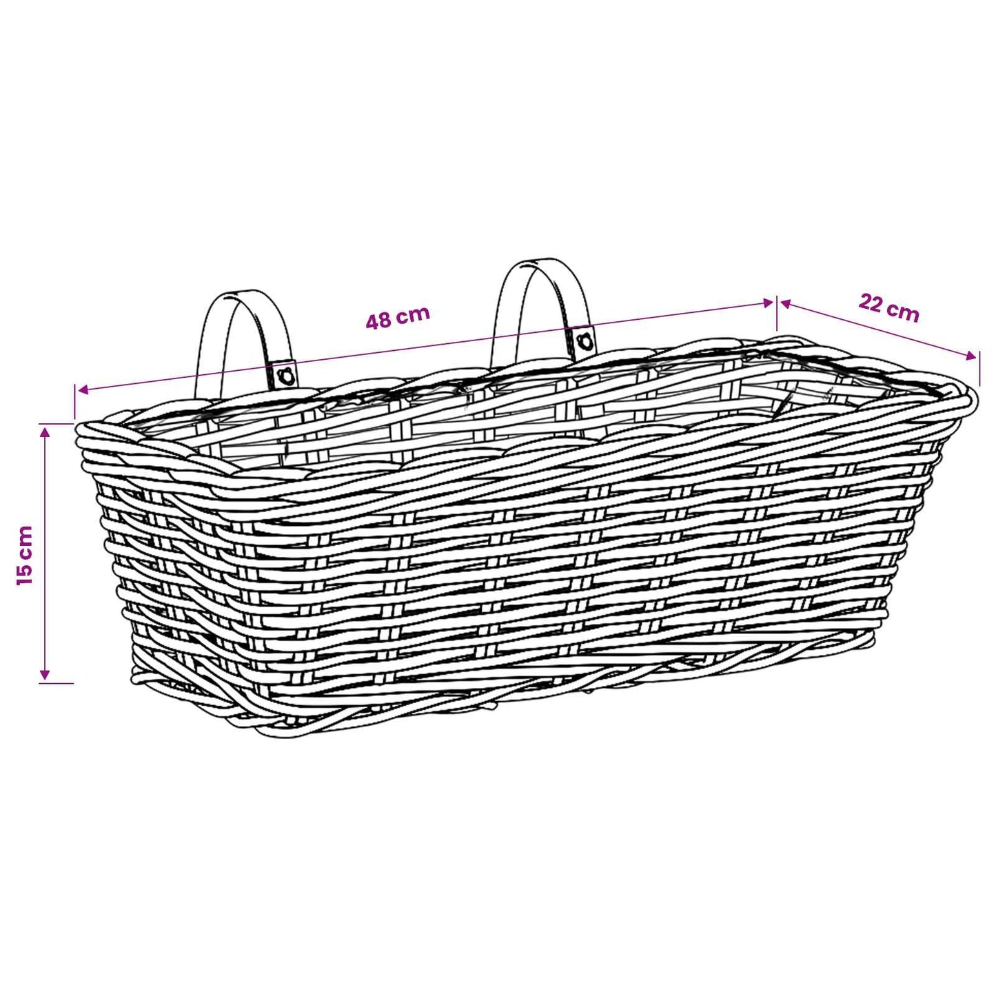 Hängender Blumentopf Korb 2 Stk. Natürliches Grau Kubu Rattan