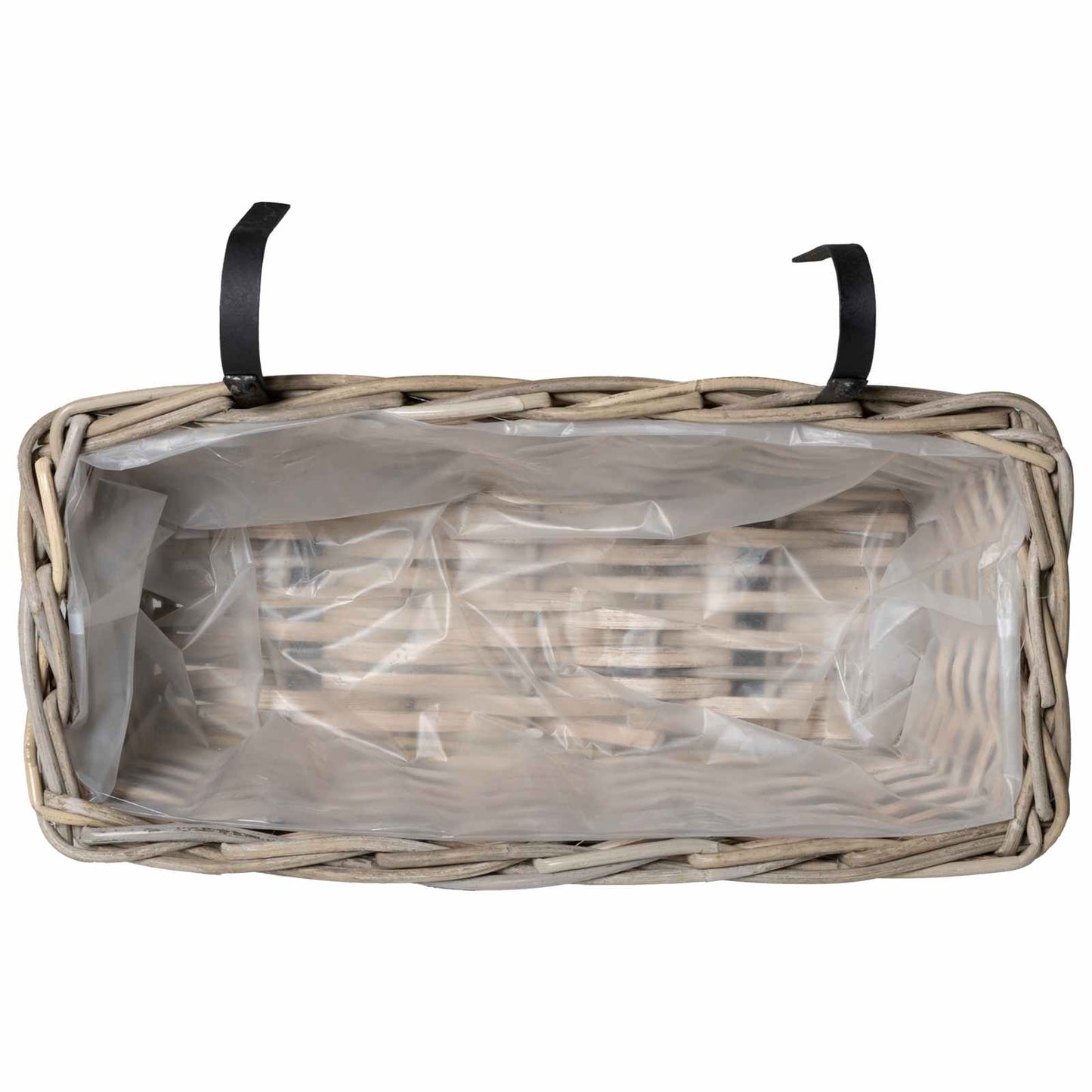 Hängender Blumentopf Korb 2 Stk. Natürliches Grau Kubu Rattan