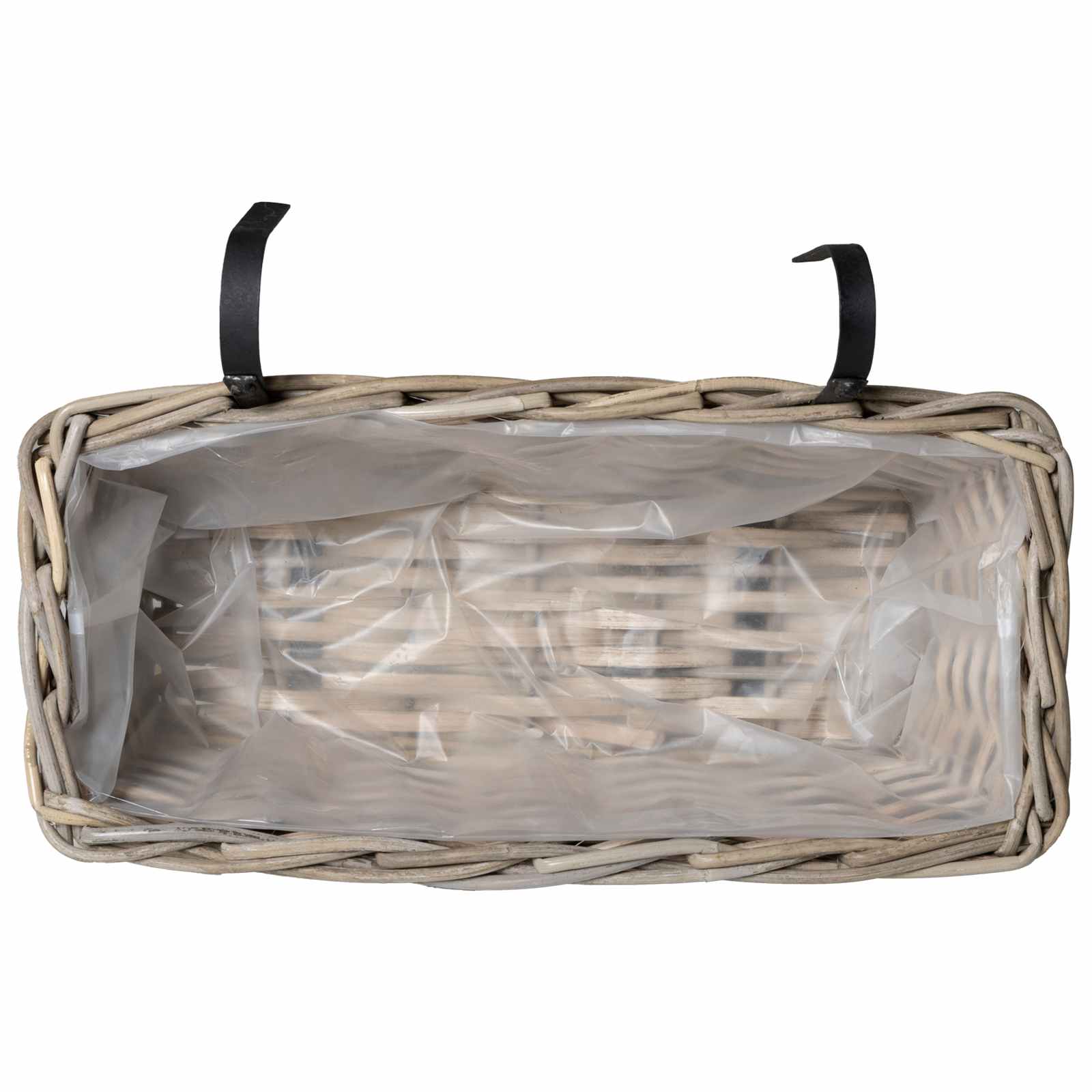 Hängender Blumentopf Korb 2 Stk. Natürliches Grau Kubu Rattan