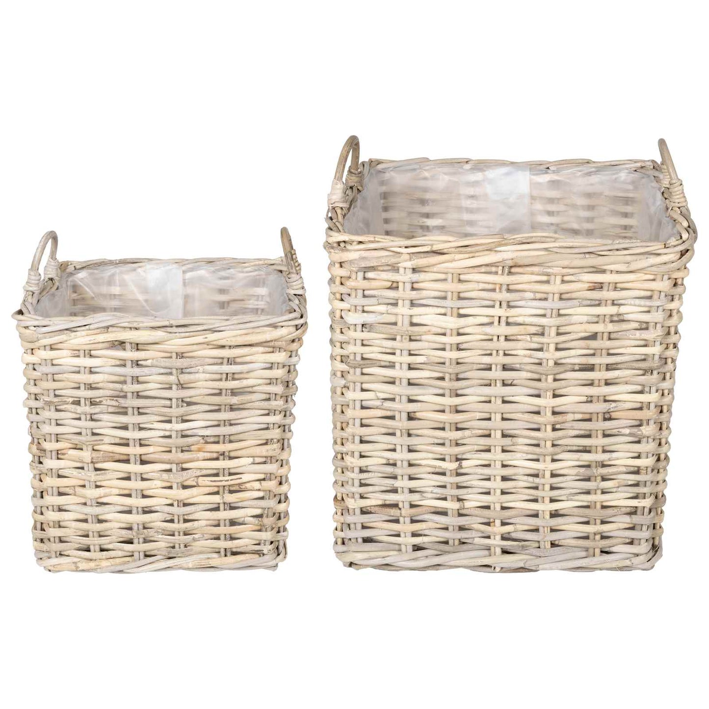 Pflanzer Korb GENDT 2 stk. Natürliches Grau Kubu Rattan