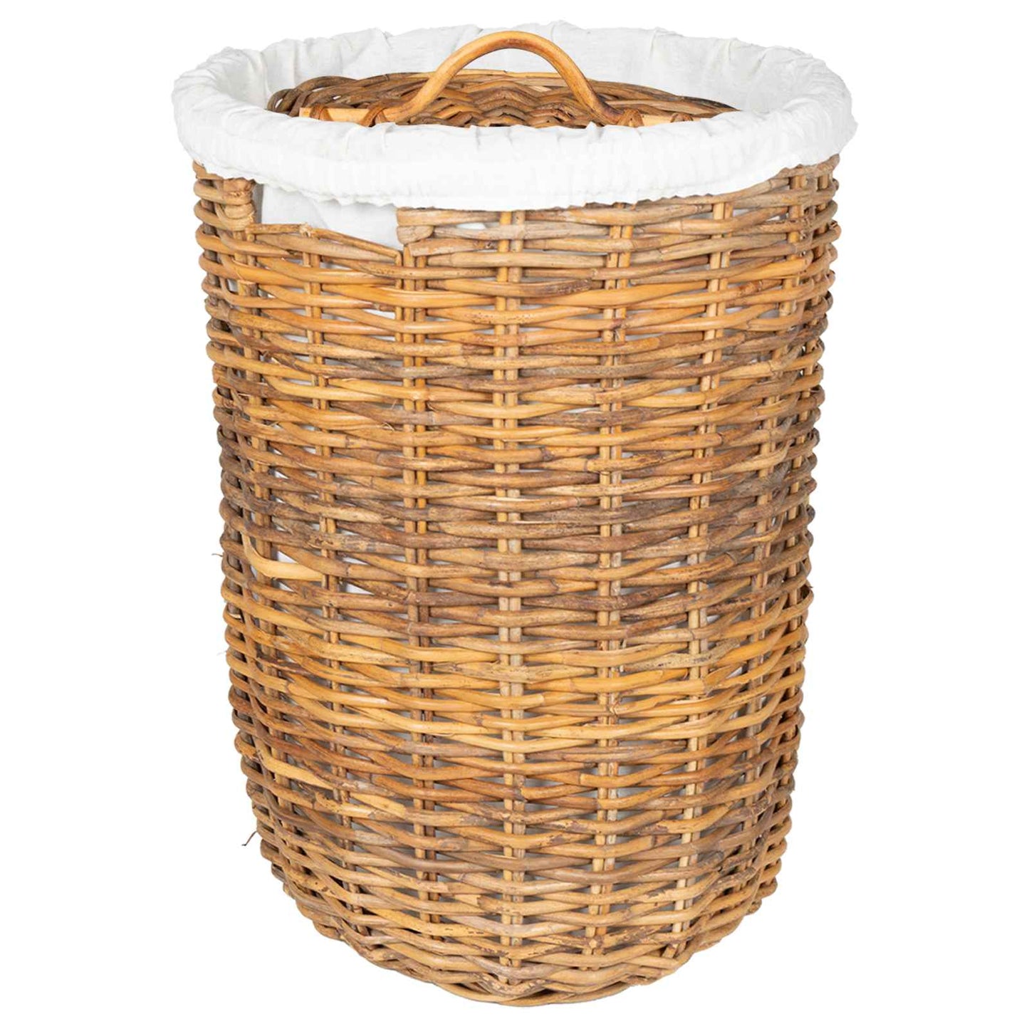 Wäschekorb mit Deckel 2 Stk. Naturbraun Kubu Rattan
