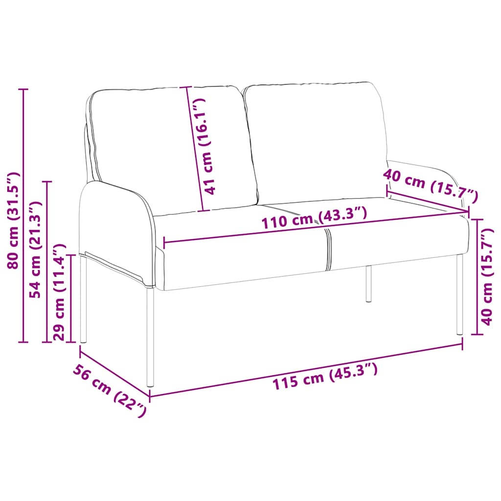 Sofas mit Kissen 110cm Schwarz Sperrholz
