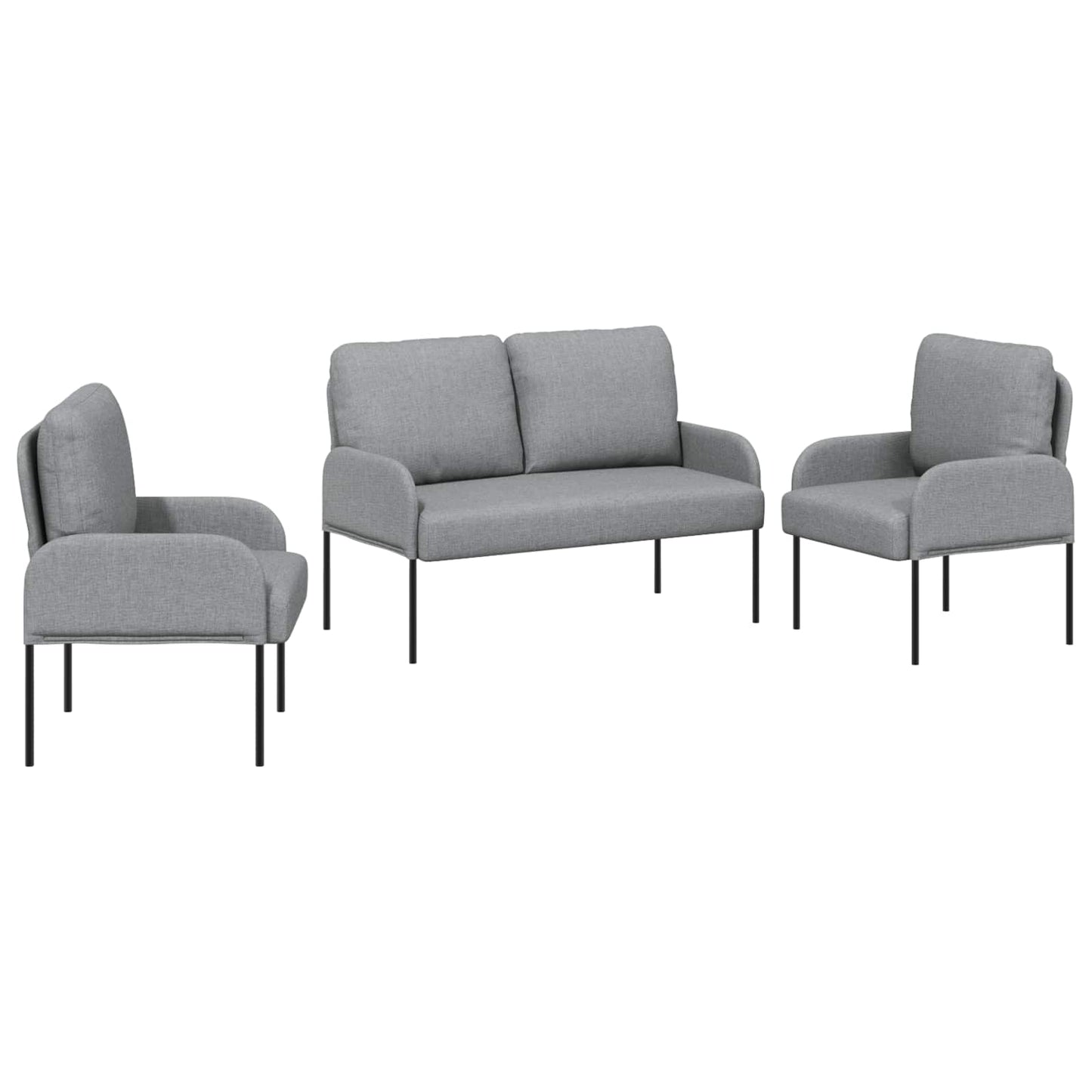 Sofagarnituren 3 stk. Hellgrau Sperrholz