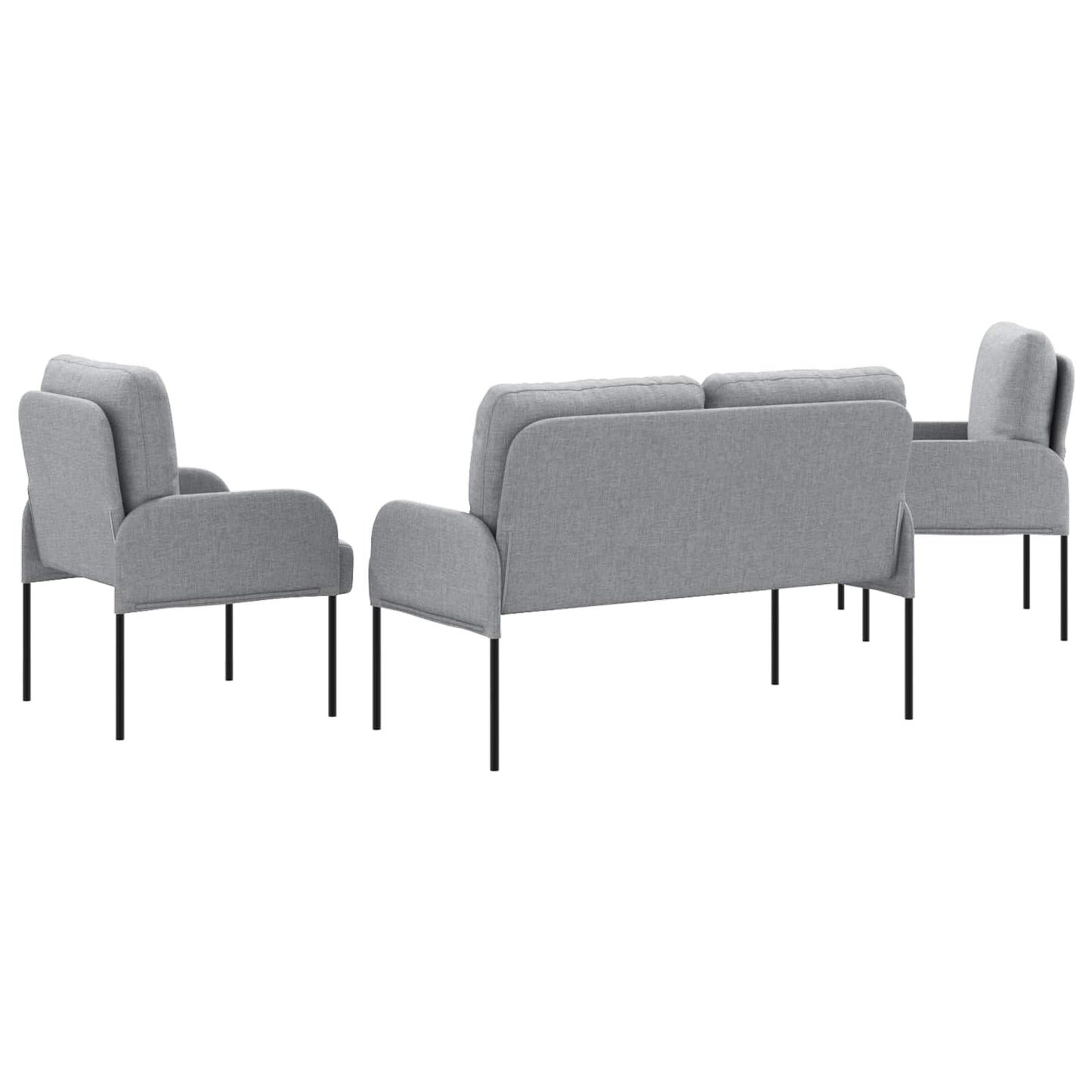 Sofagarnituren 3 stk. Hellgrau Sperrholz