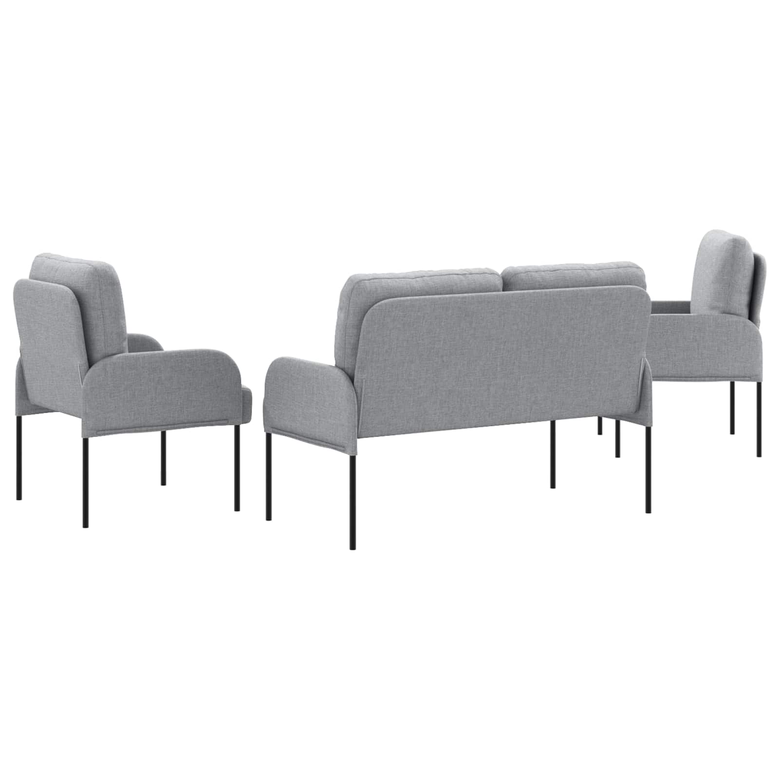 Sofagarnituren 3 stk. Hellgrau Sperrholz