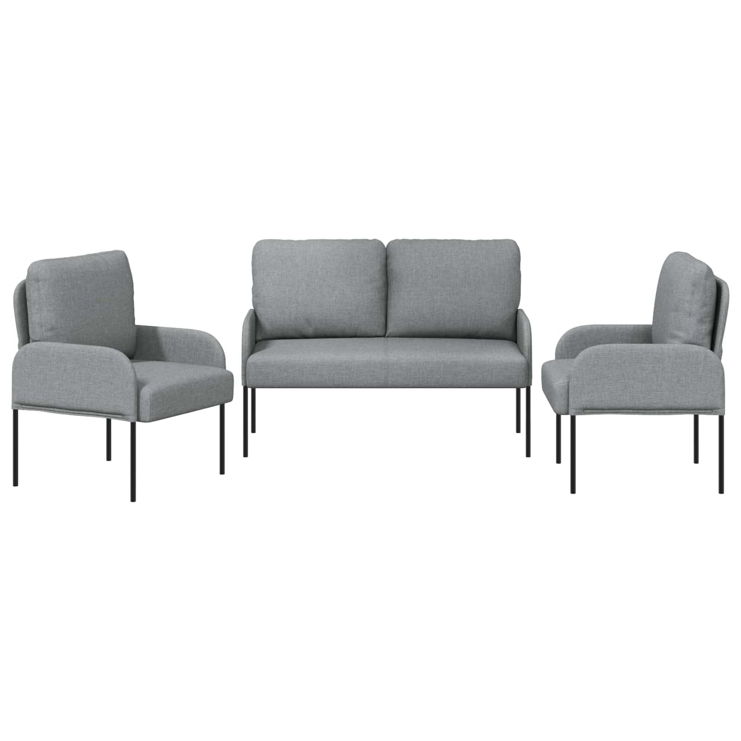 Sofagarnituren 3 stk. Hellgrau Sperrholz