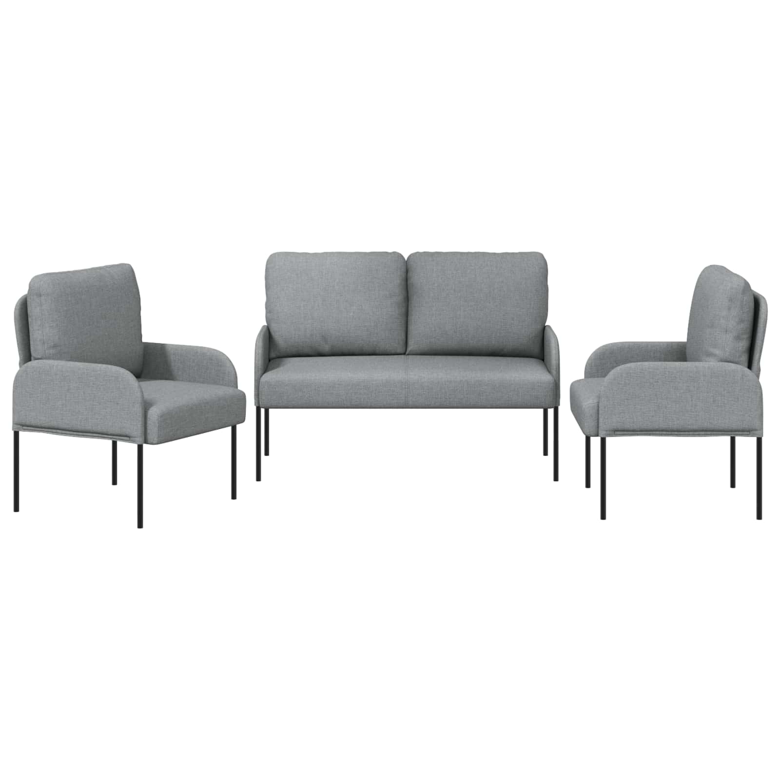 Sofagarnituren 3 stk. Hellgrau Sperrholz