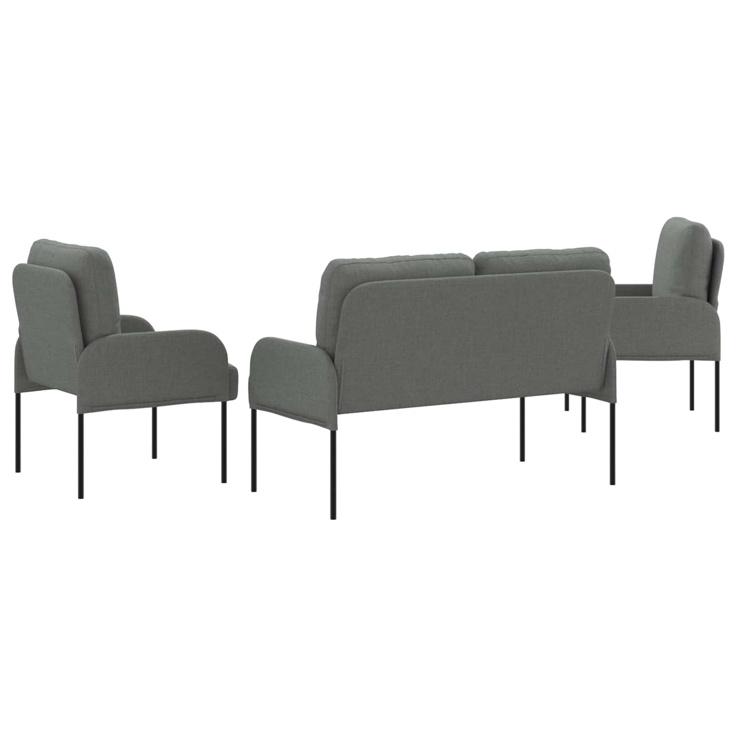 Sofagarnituren 3 stk. Dunkelgrau Sperrholz