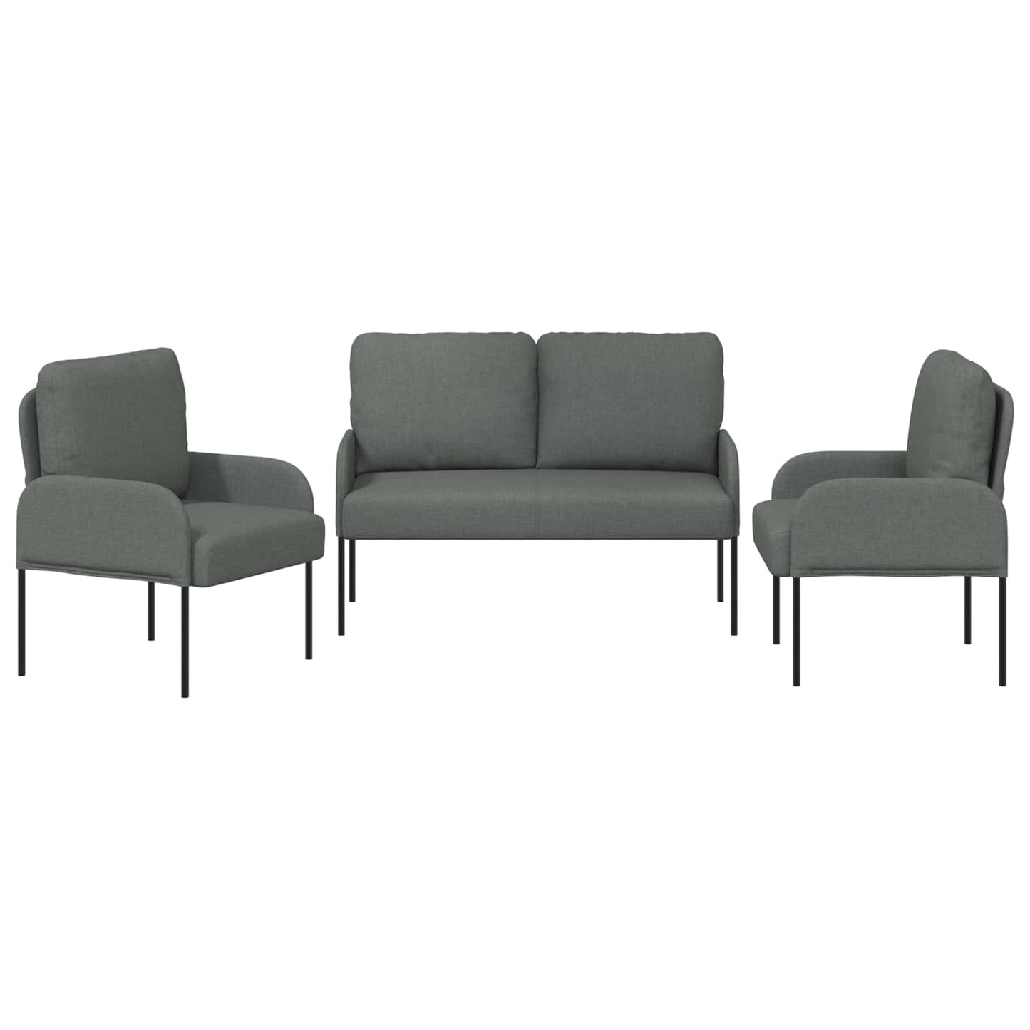 Sofagarnituren 3 stk. Dunkelgrau Sperrholz