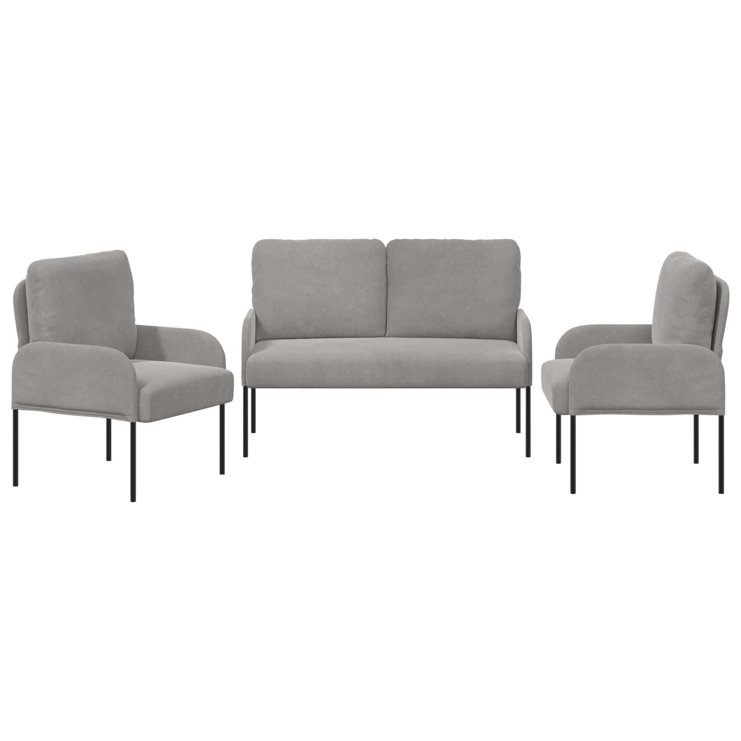 Sofagarnituren 3 stk. Hellgrau Sperrholz